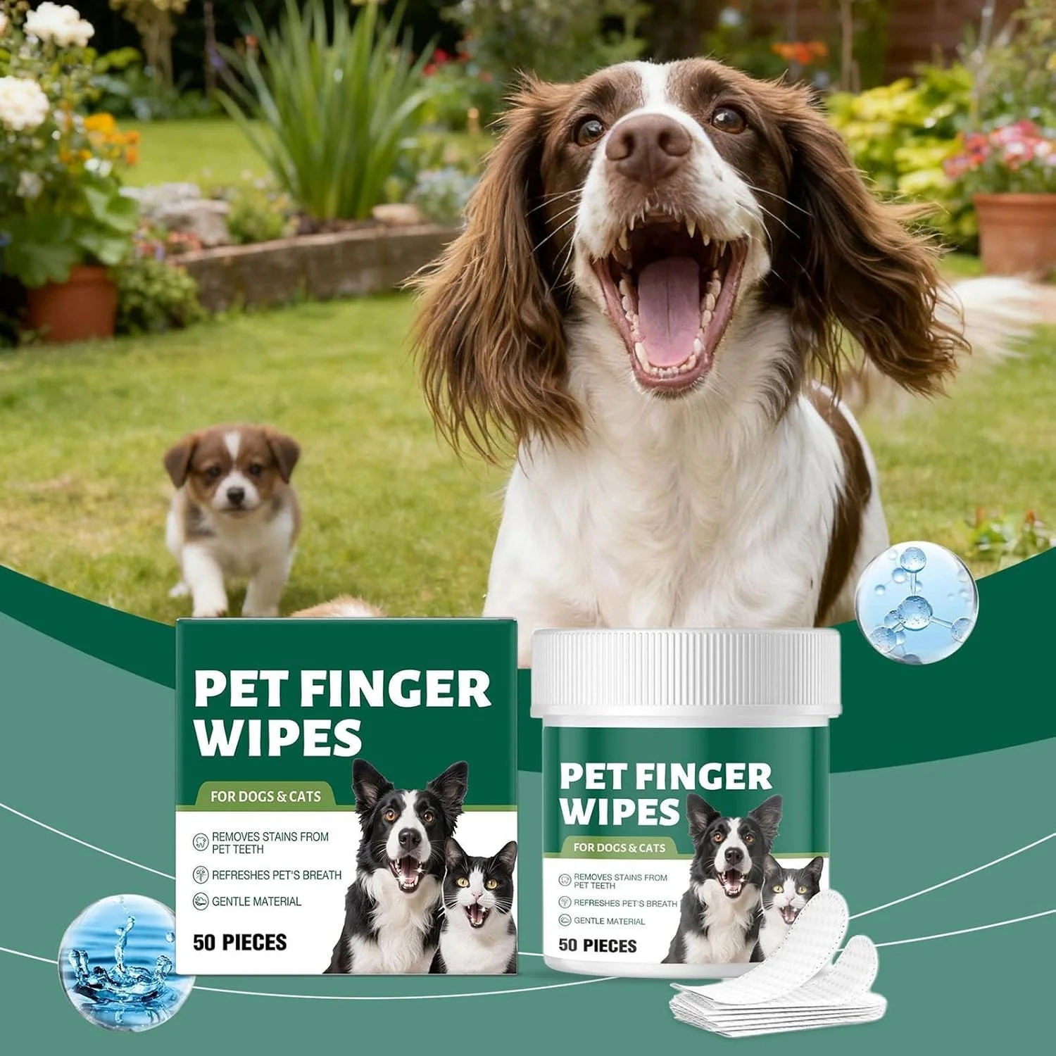 دستمال مرطوب انگشتی تمیز کننده دندان حیوانات خانگی برای سگ | 50 عدد مسواک انگشتی گربه، از بین برنده بوی بد دهان برای لوازم جانبی شستشوی پنجه، بهداشت دهان و دندان توله سگ، مناسب منزل، فضای باز و حمام دستمال مرطوب انگشتی تمیز کننده دندان حیوانات خانگی برای سگ | 50 عدد مسواک انگشتی گربه، از بین برنده بوی بد دهان برای لوازم جانبی شستشوی پنجه، بهداشت دهان و دندان توله سگ، مناسب منزل، فضای باز و حمام