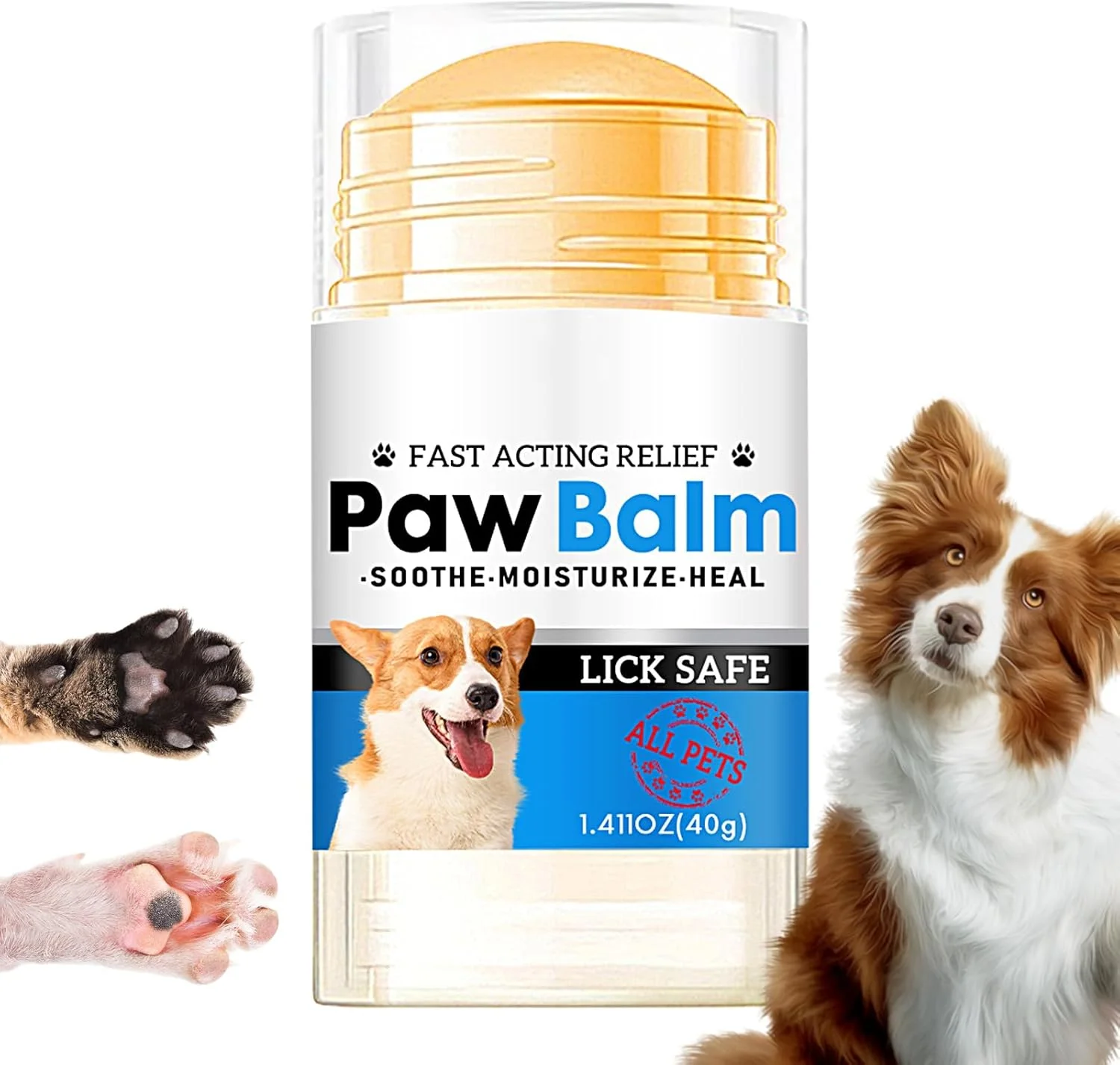 بالم پنجه سگ، کرم مغذی 40 گرمی | محافظت کره پنجه سگ | برای تمام نژادها مراقبت در تمام طول سال از ترک خوردگی، خشکی، برف، یخ، نمک، پیاده رو داغ، زمین های ناهموار و زمستان جلوگیری می کند
