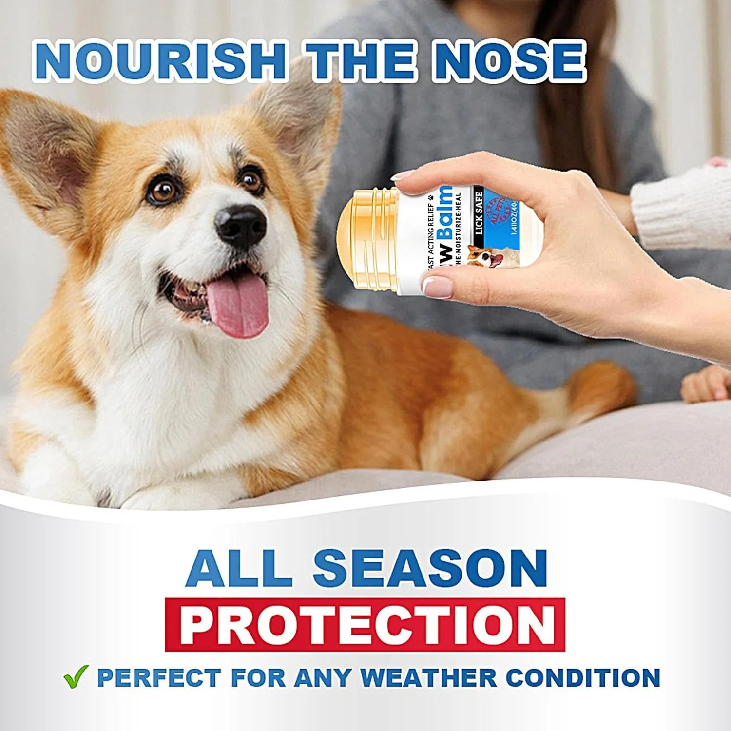 بالم پنجه سگ، کرم مغذی 40 گرمی | محافظت کره پنجه سگ | برای تمام نژادها مراقبت در تمام طول سال از ترک خوردگی، خشکی، برف، یخ، نمک، پیاده رو داغ، زمین های ناهموار و زمستان جلوگیری می کند