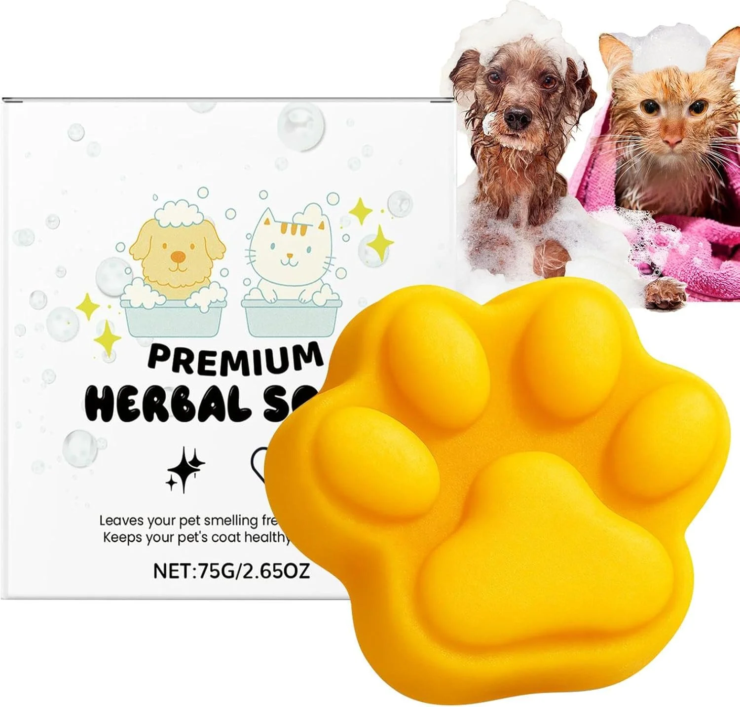 صابون حمام سگ، صابون شامپو حیوانات خانگی طبیعی - نرم کننده ملایم و ماندگار برای حمام توله سگ، بچه گربه، نظافت خانگی، ریزش مو، مراقبت از پوست حیوانات خانگی