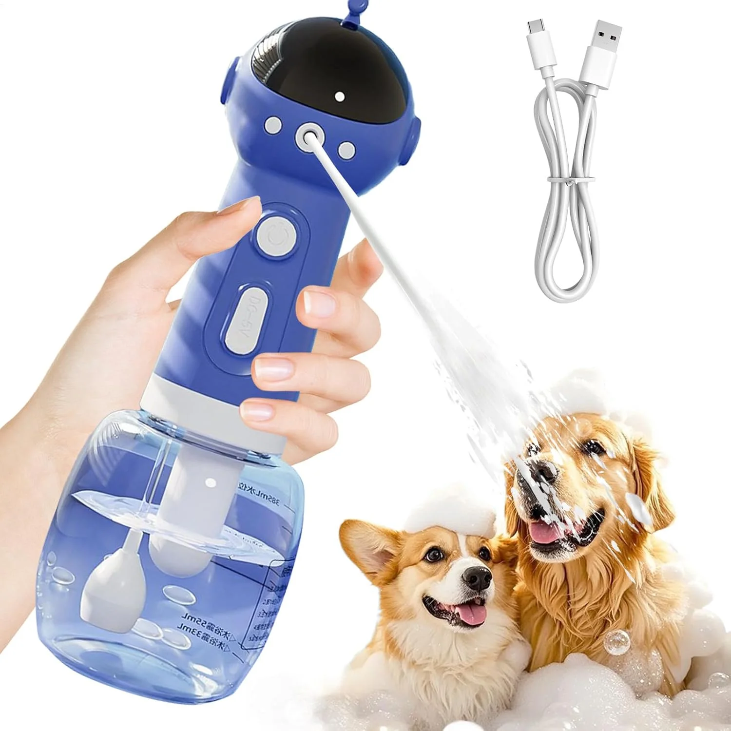 Dog Shampoo Dispenser,Dog Shower Washing Shampoo Foamer - Compact Supplies Grooming Tool with Spray Function for Home Salon Outdoor Garden Sink Shower Washing