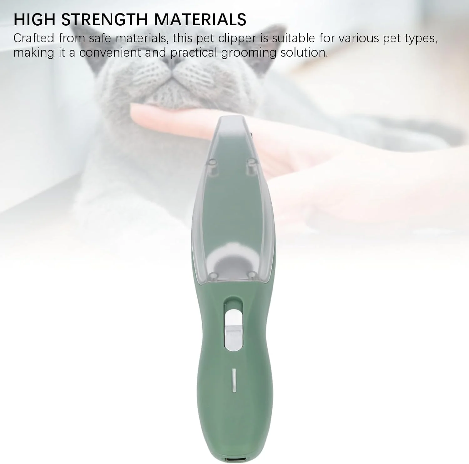 ماشین اصلاح حیوانات خانگی GLOGLOW، کم صدا، استیل ضد زنگ، مکش قوی، ماشین اصلاح کوچک سگ باتری 600 میلی آمپر ساعتی برای گربه و توله سگ (سبز)