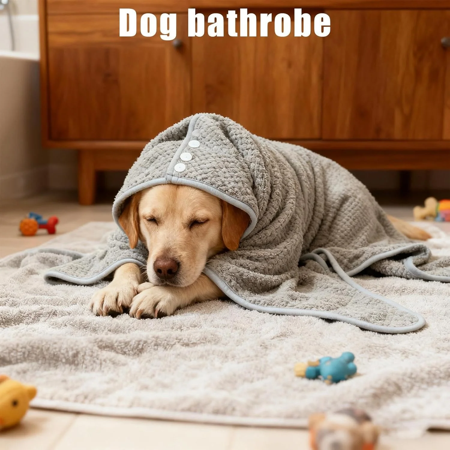 روپوش حوله ای سگ | گرم نگه دارنده و جاذب، حوله تن پوش سگ | مناسب برای توله سگ، بچه گربه، گربه، ساحل، استخر، خانه، مسافرت، حمام و شنا