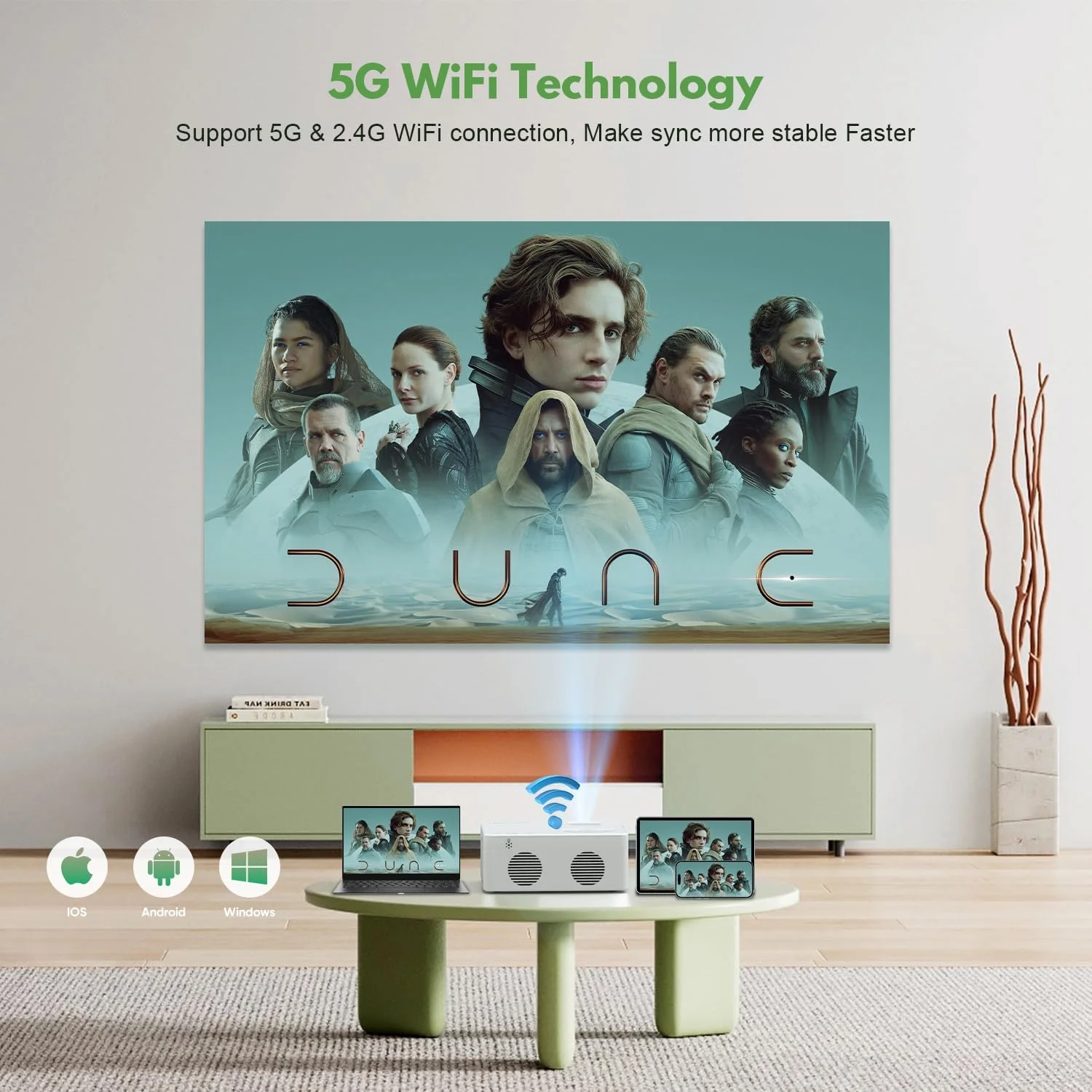 پروژکتور وای فای KEEPWISE با پرده نمایش 100 اینچی، پروژکتور 9000 لومن برای فیلم های فضای باز، پروژکتور مینی قابل حمل با پشتیبانی از کیفیت 1080P Full HD سازگار با گوشی های هوشمند، تی وی استیک، HDMI، USB، AV، AUX پروژکتور وای فای KEEPWISE با پرده نمایش 100 اینچی، پروژکتور 9000 لومن برای فیلم های فضای باز، پروژکتور مینی قابل حمل با پشتیبانی از کیفیت 1080P Full HD سازگار با گوشی های هوشمند، تی وی استیک، HDMI، USB، AV، AUX