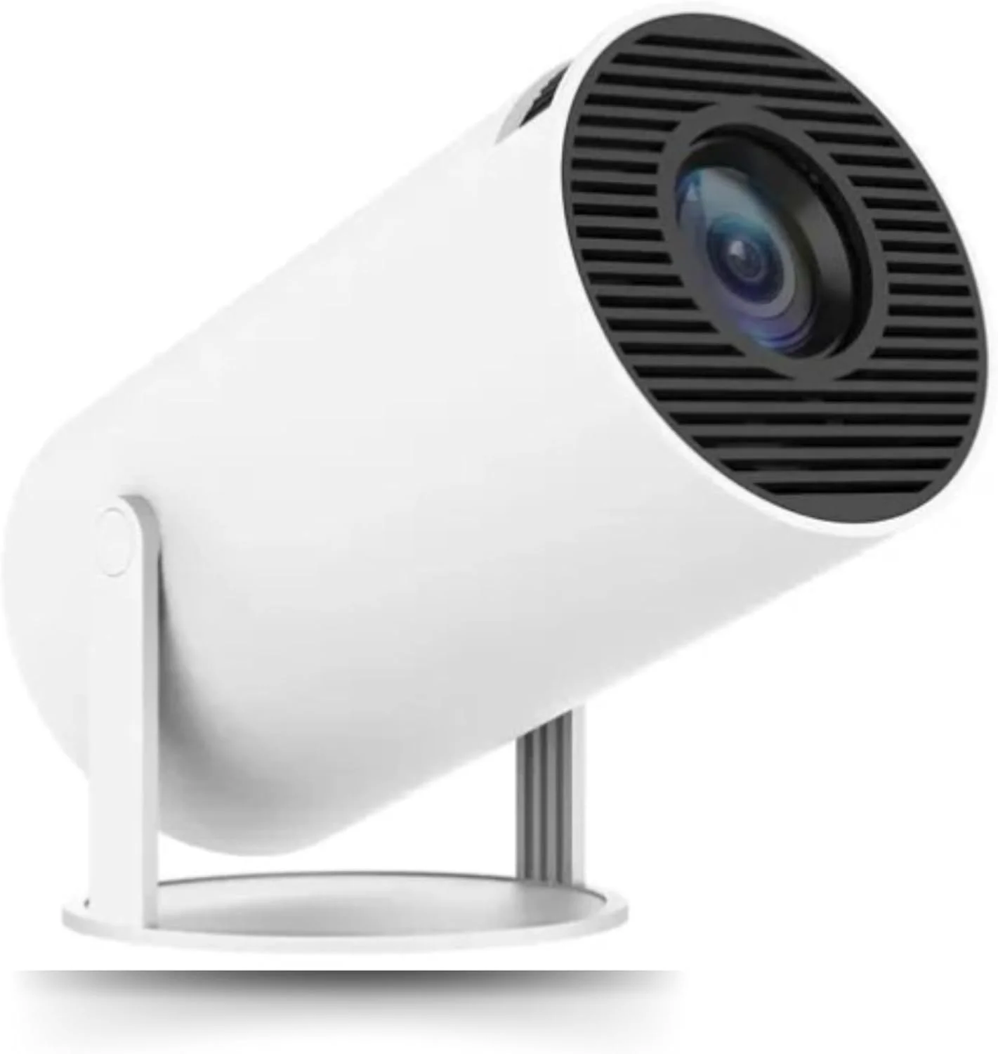 پروژکتور قابل حمل مینی LED JAKZI، HY300 با تصحیح خودکار کیستون، پروژکتور هوشمند 4K/ 200 ANSI با WiFi 2.4/5G، BT 5.0، صفحه نمایش 130 اینچی، چرخش 180 درجه، طراحی گرد، مناسب برای ویدیوهای خانگی و فضای باز