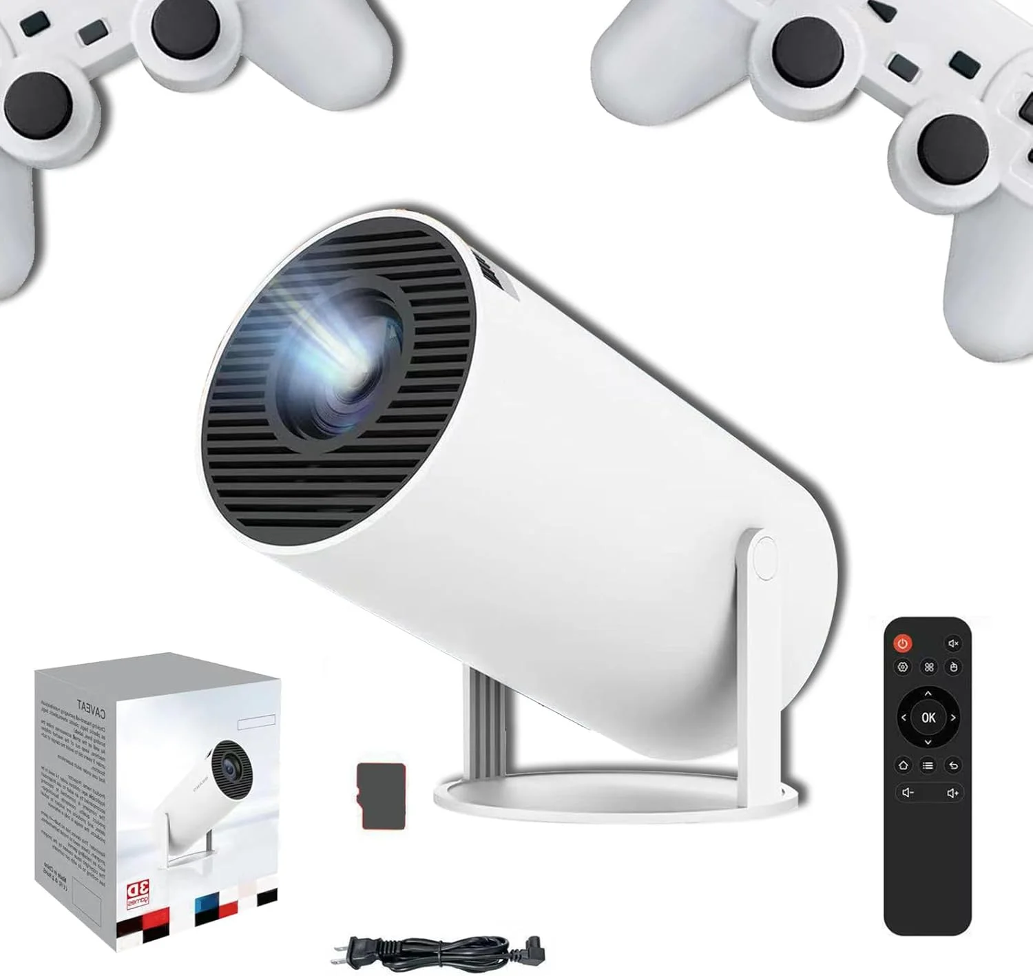 پروژکتور رترو Hy300 - پروژکتور مینی HD با 2 دسته بازی بی سیم، کارت 32 گیگابایتی، قابلیت پخش و اجرای بازی، قابلیت اتصال به کامپیوتر تلفن همراه از طریق وای فای، سینمای خانگی قابل حمل پروژکتور رترو Hy300 - پروژکتور مینی HD با 2 دسته بازی بی سیم، کارت 32 گیگابایتی، قابلیت پخش و اجرای بازی، قابلیت اتصال به کامپیوتر تلفن همراه از طریق وای فای، سینمای خانگی قابل حمل