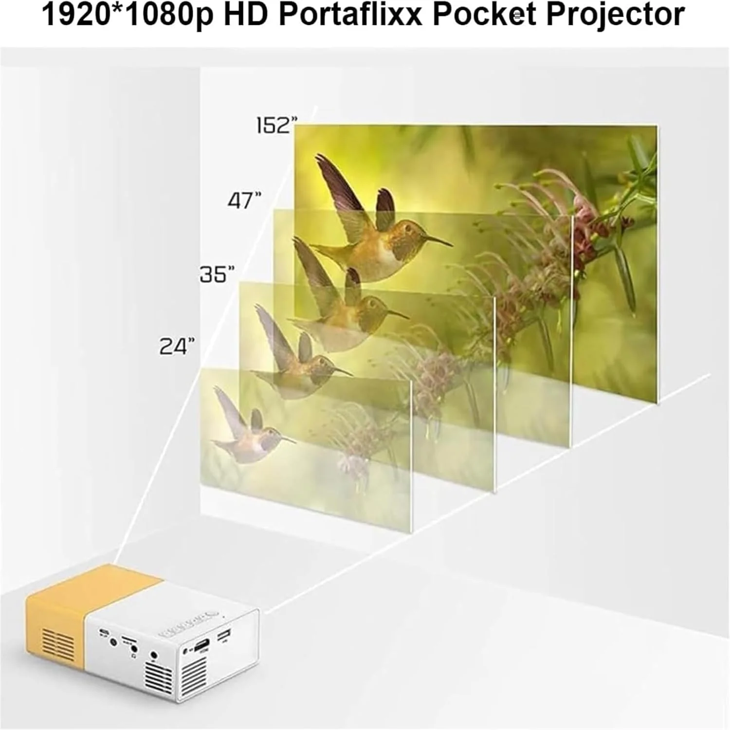 پروژکتور مینی Highpeak، پروژکتور مینی، پروژکتور مینی HD قابل حمل، پروژکتور ویدیویی هوشمند پیکو 1080P پروژکتور مینی Highpeak، پروژکتور مینی، پروژکتور مینی HD قابل حمل، پروژکتور ویدیویی هوشمند پیکو 1080P