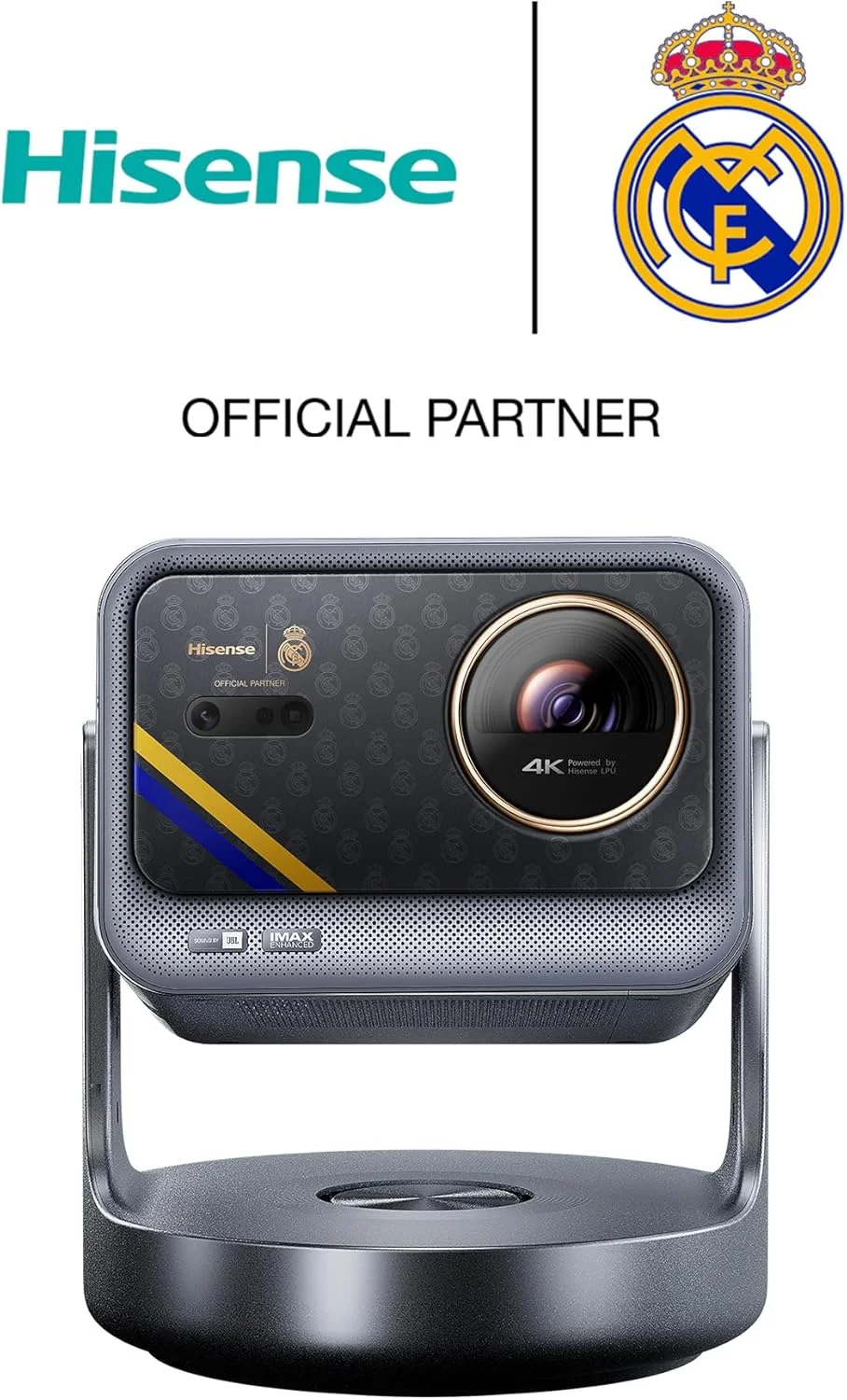 پروژکتور لیزری مینی قابل حمل هایسنس C2 Ultra Real Madrid Edition 4K UHD Triple Color RGB، 65 تا 300 اینچ، 3000 انسی لومن، 110% BT.2020 طیف رنگی گسترده، Dolby Vision، صدا از JBL، نتفلیکس، WIFI 6E پروژکتور لیزری مینی قابل حمل هایسنس C2 Ultra Real Madrid Edition 4K UHD Triple Color RGB، 65 تا 300 اینچ، 3000 انسی لومن، 110% BT.2020 طیف رنگی گسترده، Dolby Vision، صدا از JBL، نتفلیکس، WIFI 6E