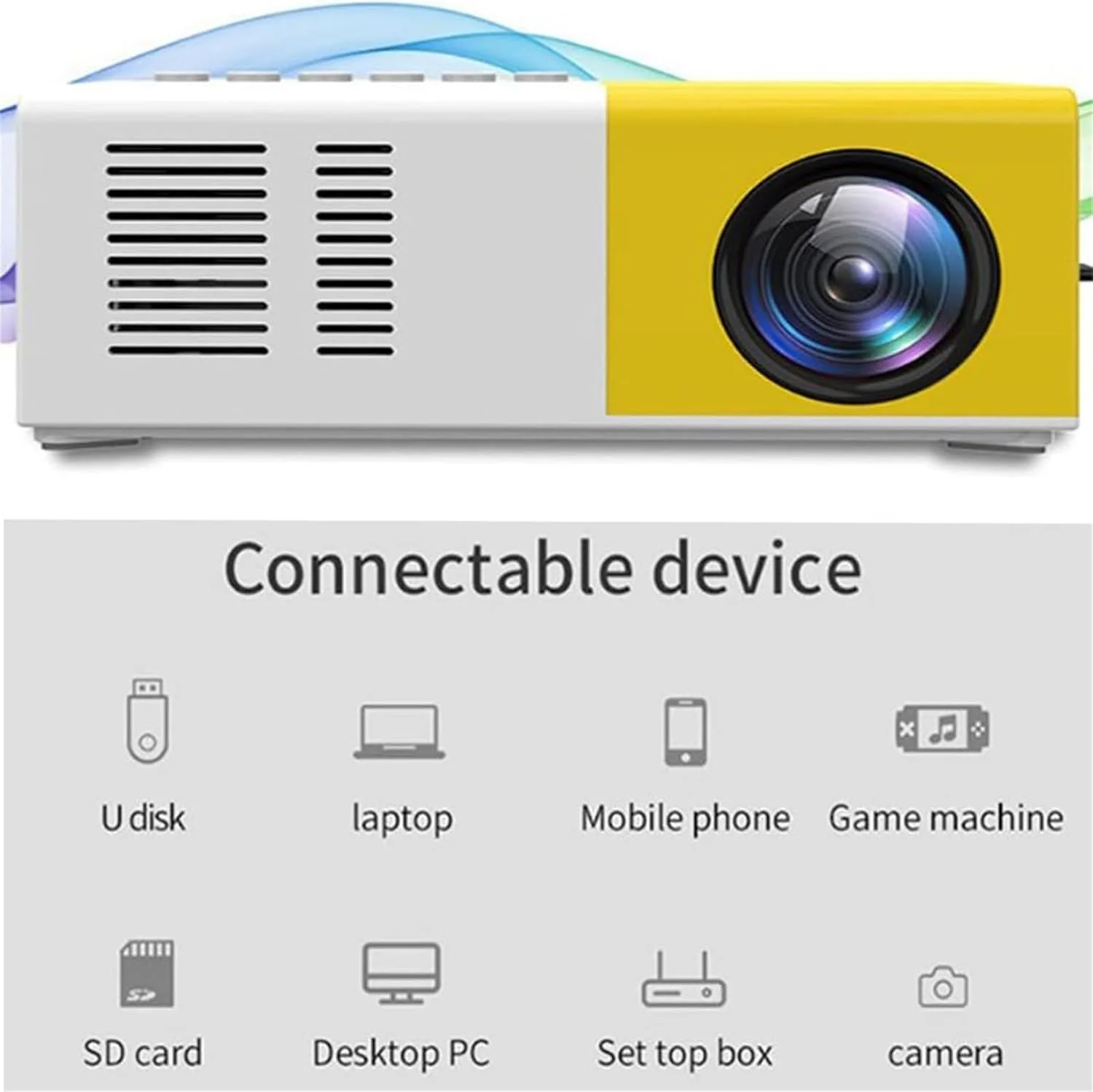 پروژکتور مینی Highpeak، پروژکتور مینی، پروژکتور مینی HD قابل حمل، پروژکتور ویدیویی هوشمند پیکو 1080P پروژکتور مینی Highpeak، پروژکتور مینی، پروژکتور مینی HD قابل حمل، پروژکتور ویدیویی هوشمند پیکو 1080P