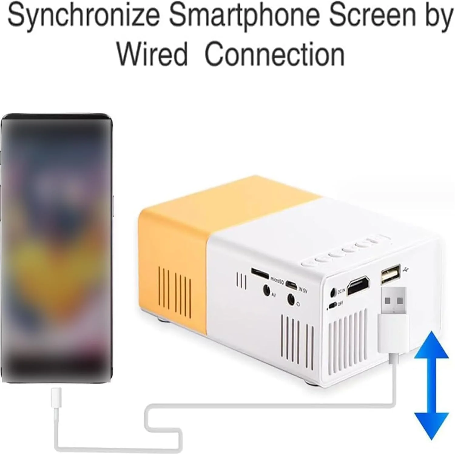 پروژکتور مینی Highpeak، پروژکتور مینی، پروژکتور مینی HD قابل حمل، پروژکتور ویدیویی هوشمند پیکو 1080P پروژکتور مینی Highpeak، پروژکتور مینی، پروژکتور مینی HD قابل حمل، پروژکتور ویدیویی هوشمند پیکو 1080P