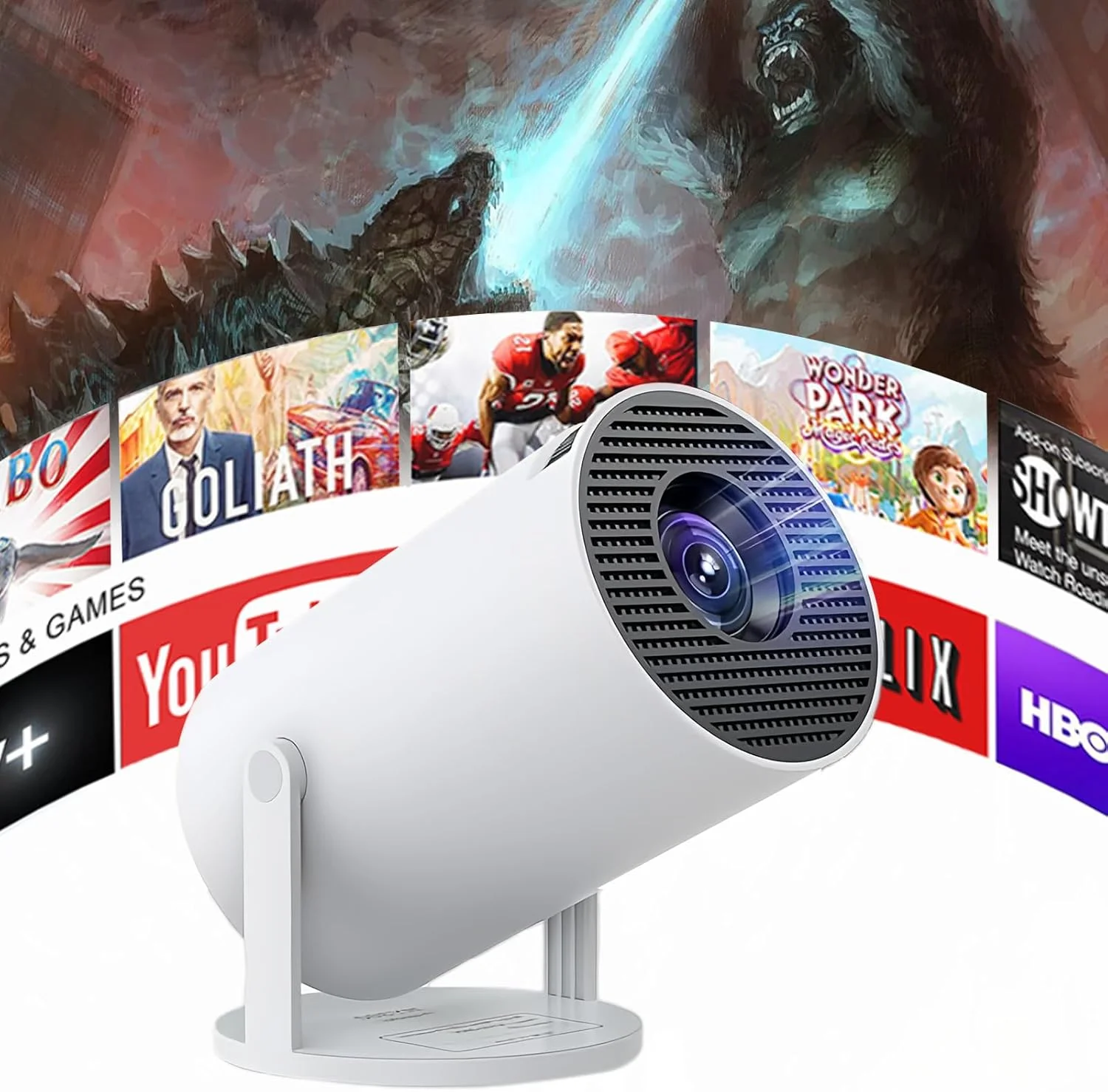 پروژکتور مینی HATAH، پروژکتور قابل حمل با پشتیبانی از 4K+، بلوتوث 5.0، وای فای 6، پروژکتور هوشمند سازگار با اندروید 13.0/استیک تلویزیون/HDMI/USB/TF/صوتی، سینمای خانگی، HY300 Pro پروژکتور مینی HATAH، پروژکتور قابل حمل با پشتیبانی از 4K+، بلوتوث 5.0، وای فای 6، پروژکتور هوشمند سازگار با اندروید 13.0/استیک تلویزیون/HDMI/USB/TF/صوتی، سینمای خانگی، HY300 Pro