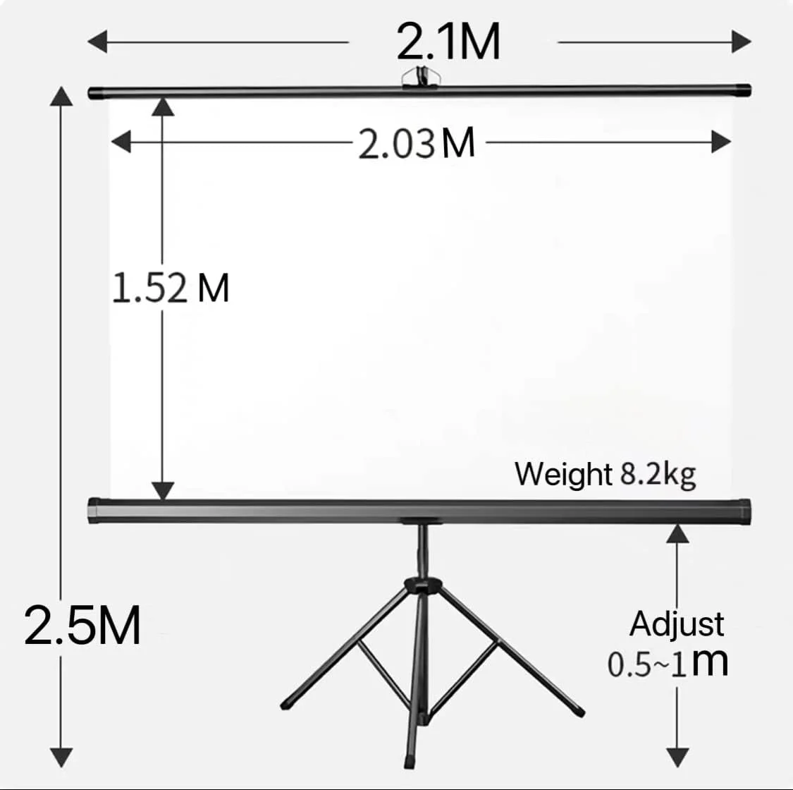 پرده نمایش پروژکتور 100 اینچی Hanaiette با پایه، 4:3 HD 4K تاشو مناسب فضای داخلی و خارجی با فریم، صفحه نمایش سه پایه ضد چروک جمع شونده خودکار برای سینمای خانگی اداری (203x152 سانتی متر)