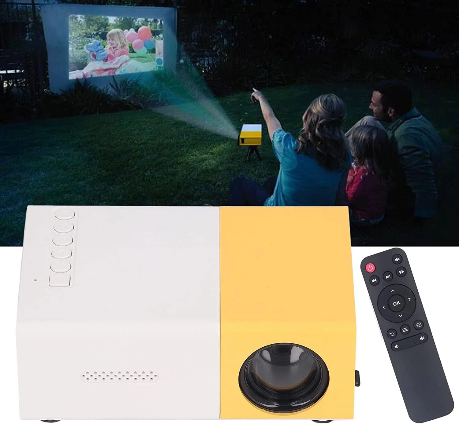 پروژکتور فیلم هانزالا، پروژکتور قابل حمل با منبع نور LED، اتلاف سریع گرما، تصویربرداری بازتابی پراکنده، صفحه نمایش بزرگ 24 تا 60 اینچی برای خانه و فضای باز پروژکتور فیلم هانزالا، پروژکتور قابل حمل با منبع نور LED، اتلاف سریع گرما، تصویربرداری بازتابی پراکنده، صفحه نمایش بزرگ 24 تا 60 اینچی برای خانه و فضای باز