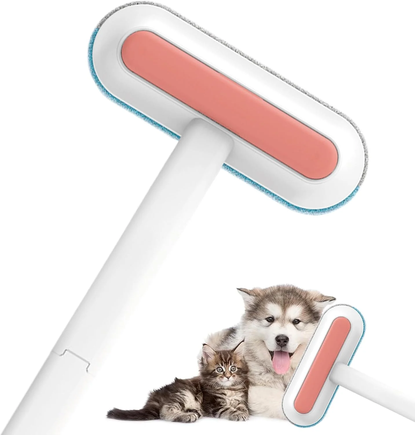 برس موی حیوانات خانگی برای مبلمان | پاک کننده پرز قابل شستشو با دسته بلند برای موی سگ و گربه | پاک کننده پرز قابل استفاده مجدد برای لباس، فرش، کاشی های پنجره، اتاق نشیمن، لباسشویی، مبل، اتاق خواب و ملحفه