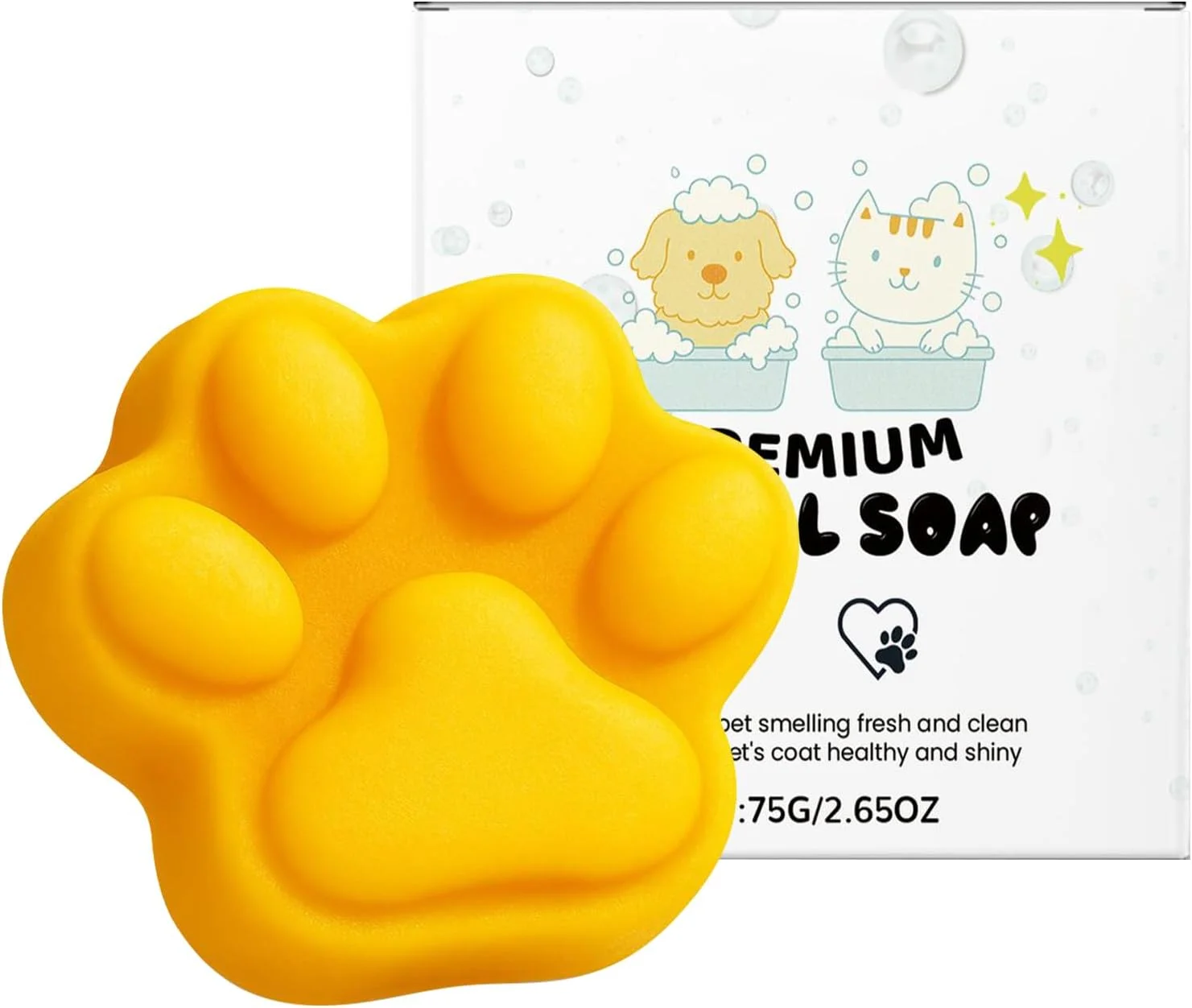صابون سگ - صابون شامپو حیوانات خانگی طبیعی | پاک کننده ملایم، نرم کننده حمام با ماندگاری طولانی برای ریزش موی بچه گربه ها، نظافت توله سگ
