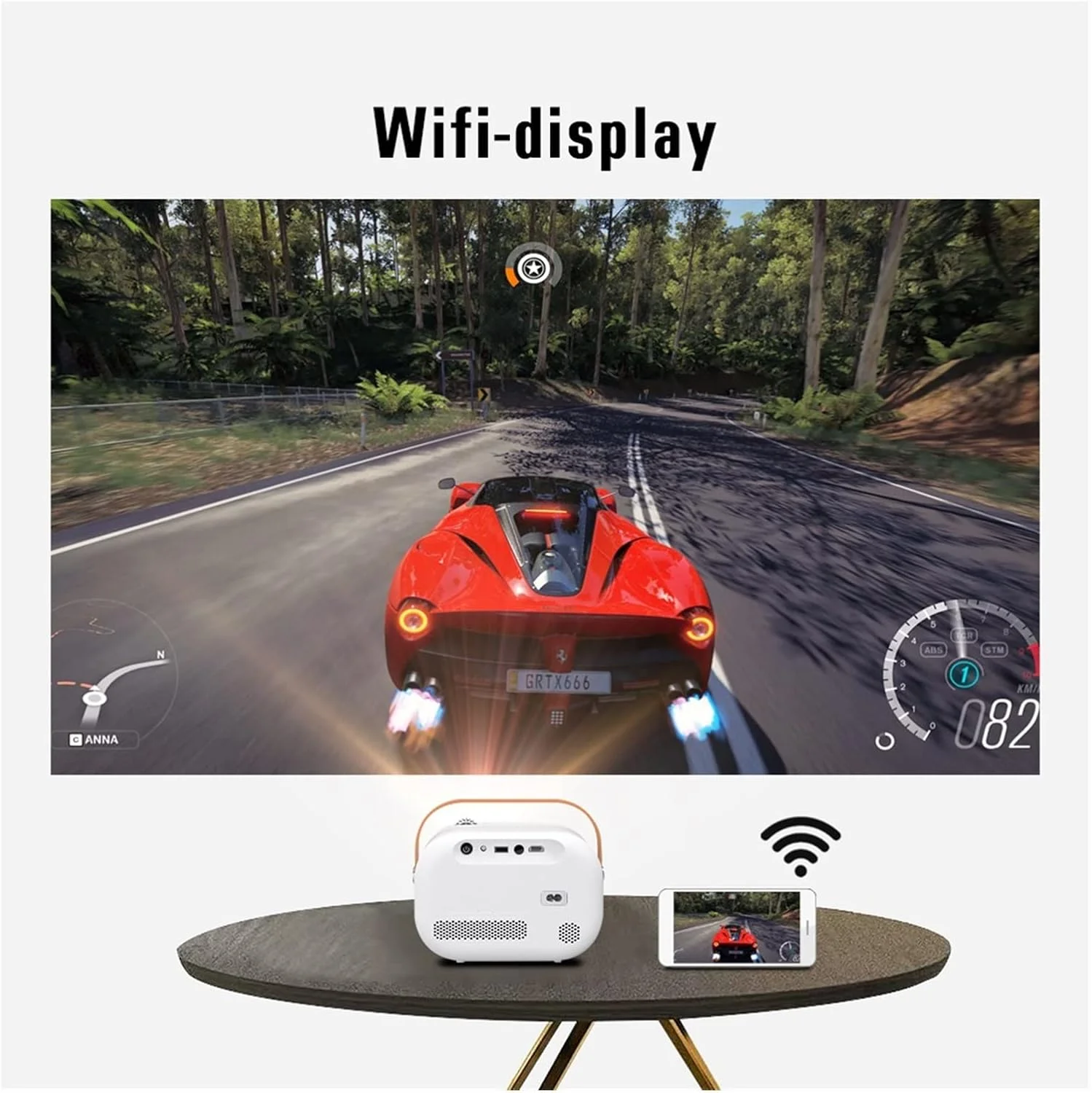 پروژکتور هالووین قابل حمل GZDpwgn فول اچ دی 1920 * 1080P 4K LCD هوشمند وای فای مینی LED ویدئو پروژکتور سینمای خانگی 1080P برای سرگرمی خانگی