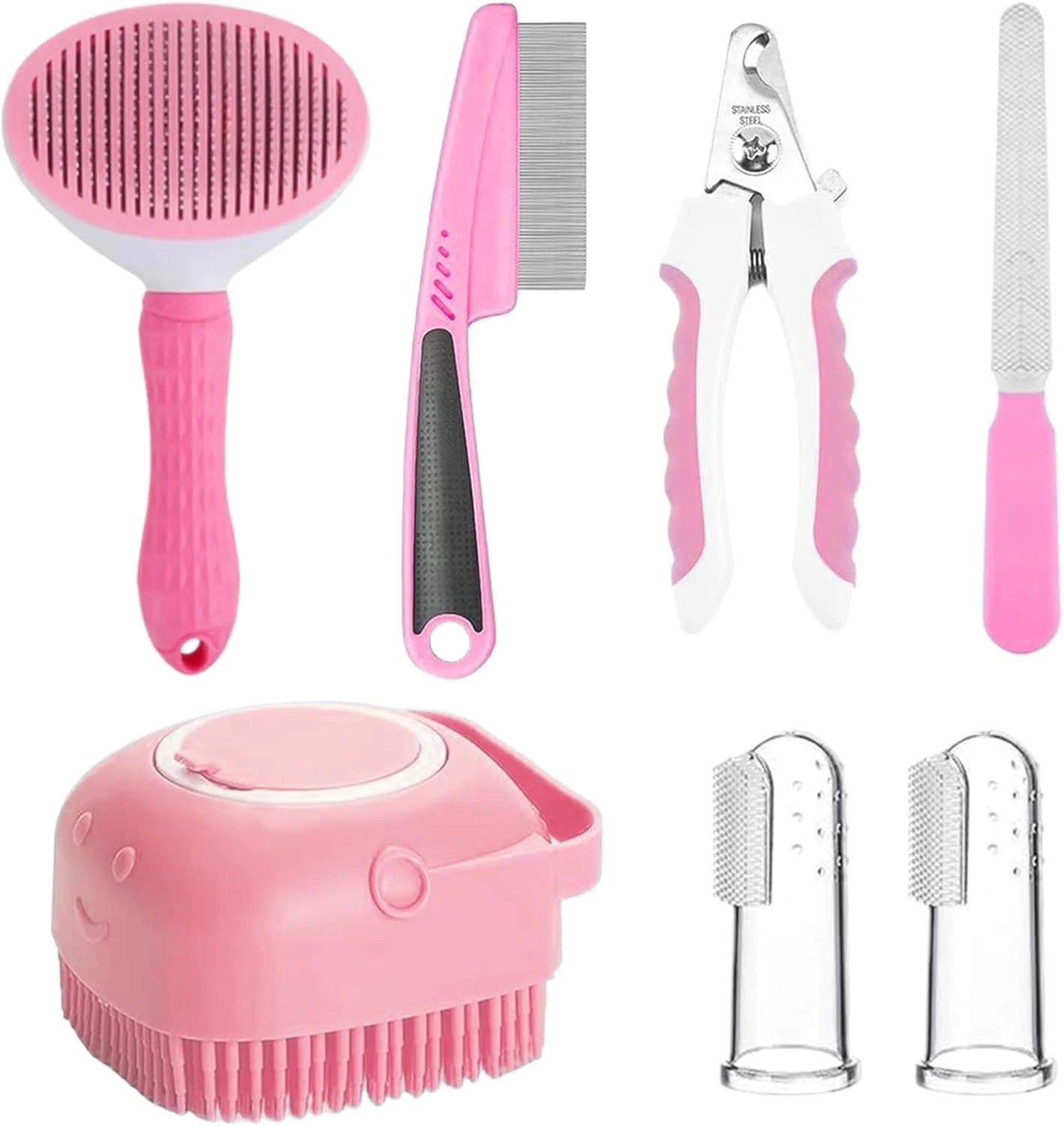 ست نظافت سگ | ابزار نظافت بچه گربه - برس موی گربه به همراه مسواک انگشتی | برای نظافت، حمام و شستشوی حیوانات خانگی، خرگوش، بچه گربه و توله سگ ست نظافت سگ | ابزار نظافت بچه گربه - برس موی گربه به همراه مسواک انگشتی | برای نظافت، حمام و شستشوی حیوانات خانگی، خرگوش، بچه گربه و توله سگ