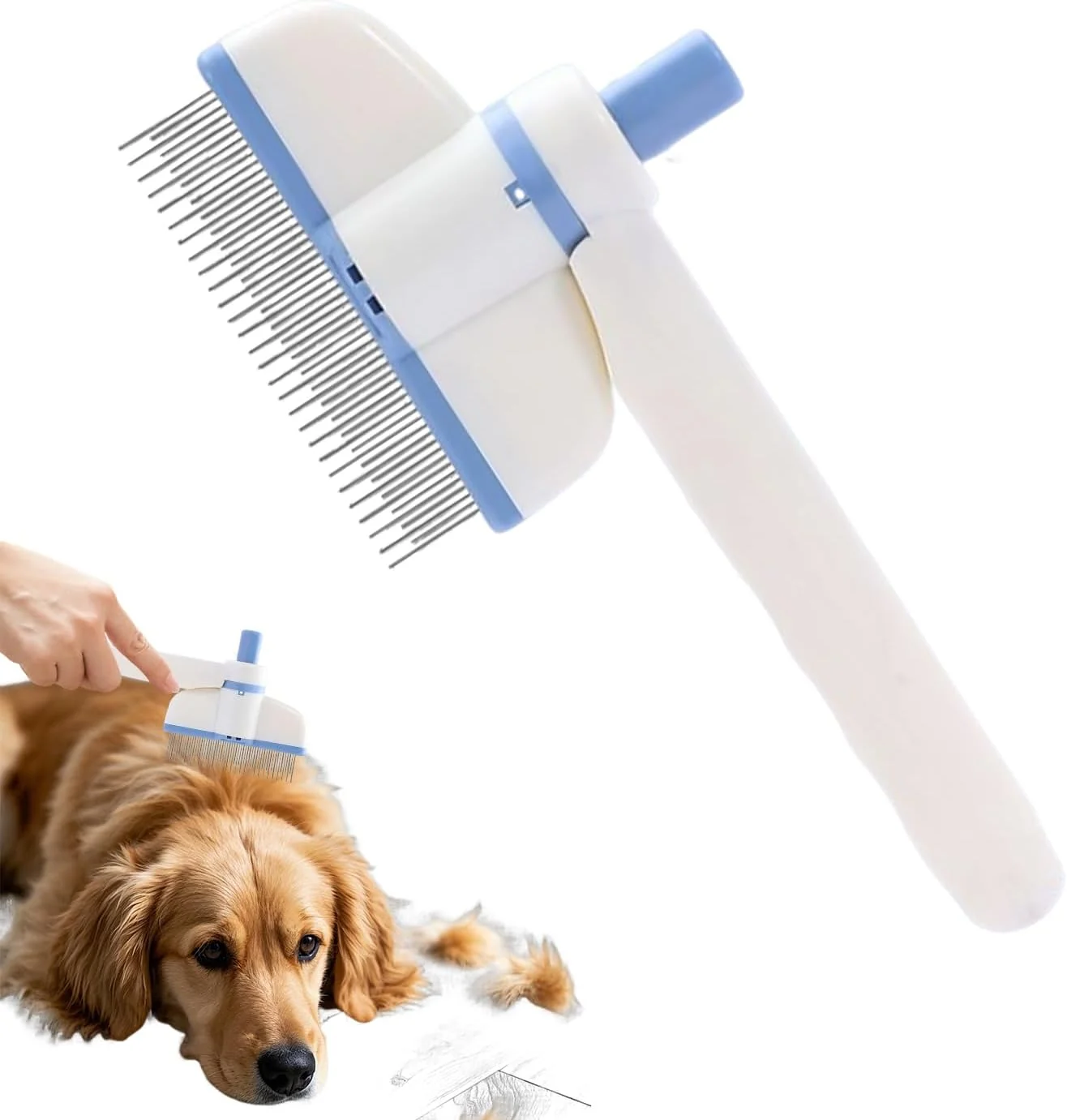 شانه حیوانات خانگی | برس موی گربه چرخشی | برس حرفه ای دندانه ریز برای مراقبت از فصل ریزش موی بچه گربه، توله سگ و خرگوش در داخل خانه شانه حیوانات خانگی | برس موی گربه چرخشی | برس حرفه ای دندانه ریز برای مراقبت از فصل ریزش موی بچه گربه، توله سگ و خرگوش در داخل خانه