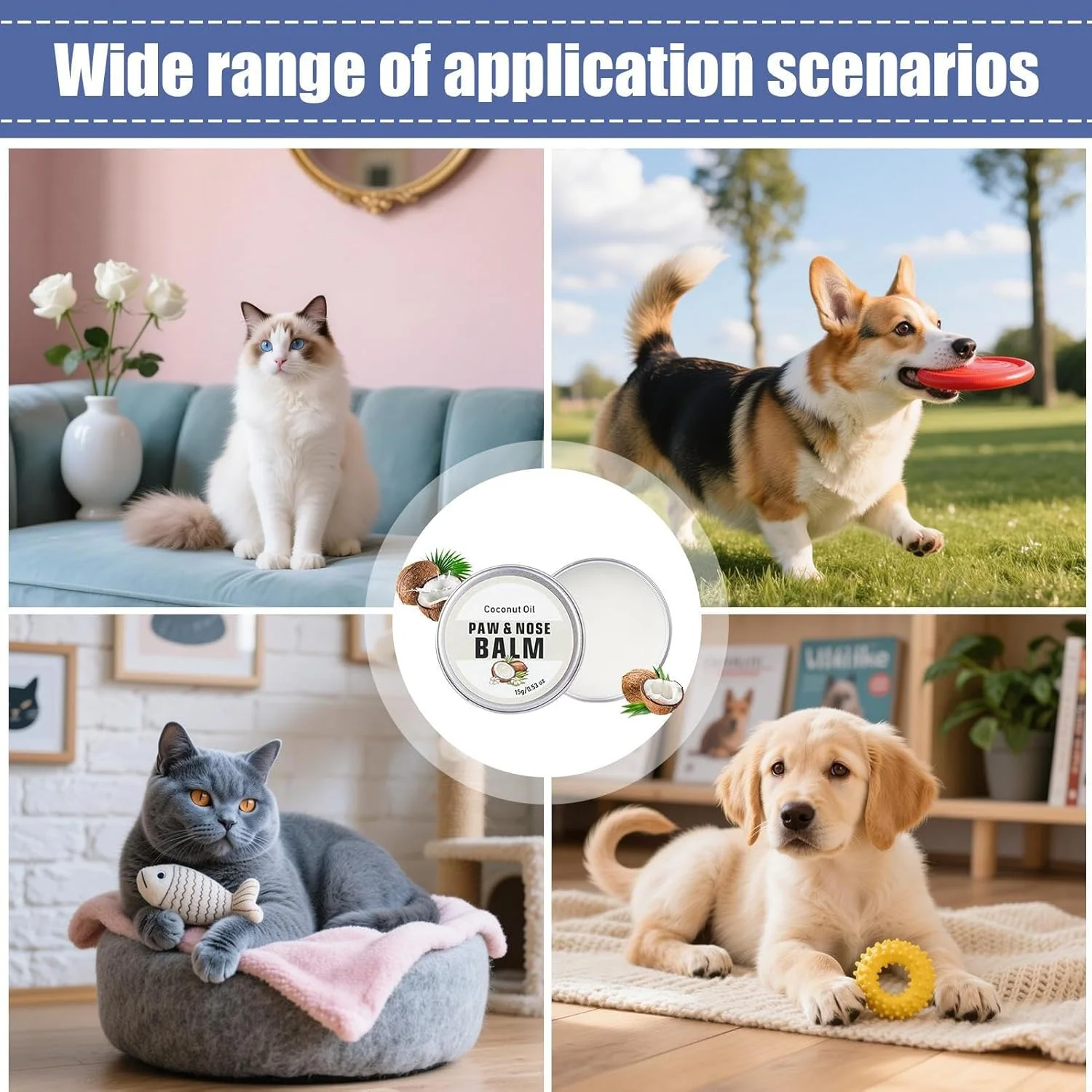 بالم پنجه | مرطوب کننده ترک خوردگی پنجه گربه | بالم تسکین دهنده کرم مراقبت از بینی و پای حیوانات خانگی مرطوب کننده برای تسکین خشکی ناراحتی آبرسانی به پدهای پنجه توله سگ بالم پنجه | مرطوب کننده ترک خوردگی پنجه گربه | بالم تسکین دهنده کرم مراقبت از بینی و پای حیوانات خانگی مرطوب کننده برای تسکین خشکی ناراحتی آبرسانی به پدهای پنجه توله سگ