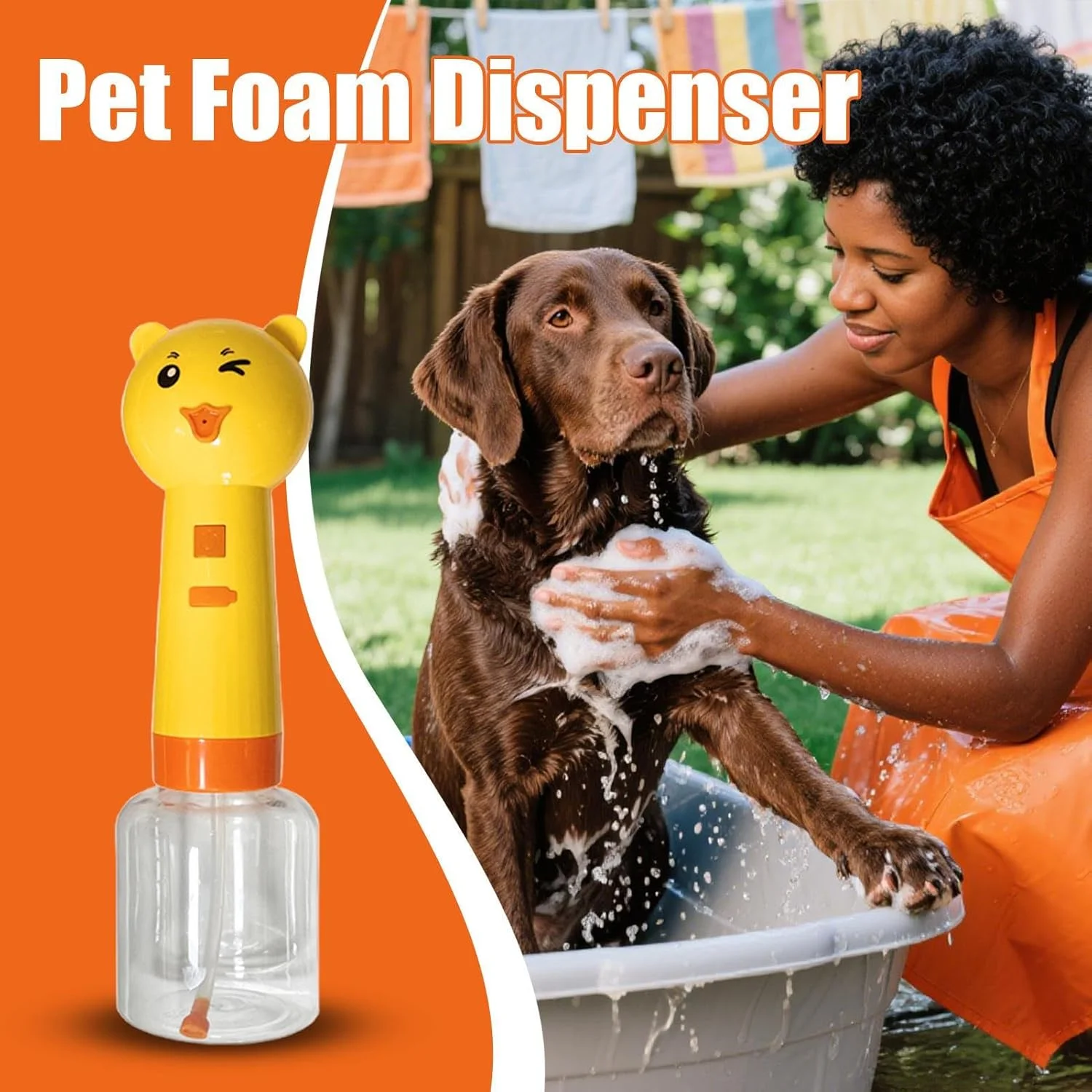 مخزن صابون فوم طرح خرس 350 میلی لیتر - مخزن شامپو برقی - اسپری فوم قابل حمل برای تمیز کردن سینک حمام، آشپزخانه، نظافت، توالت و حیوانات خانگی