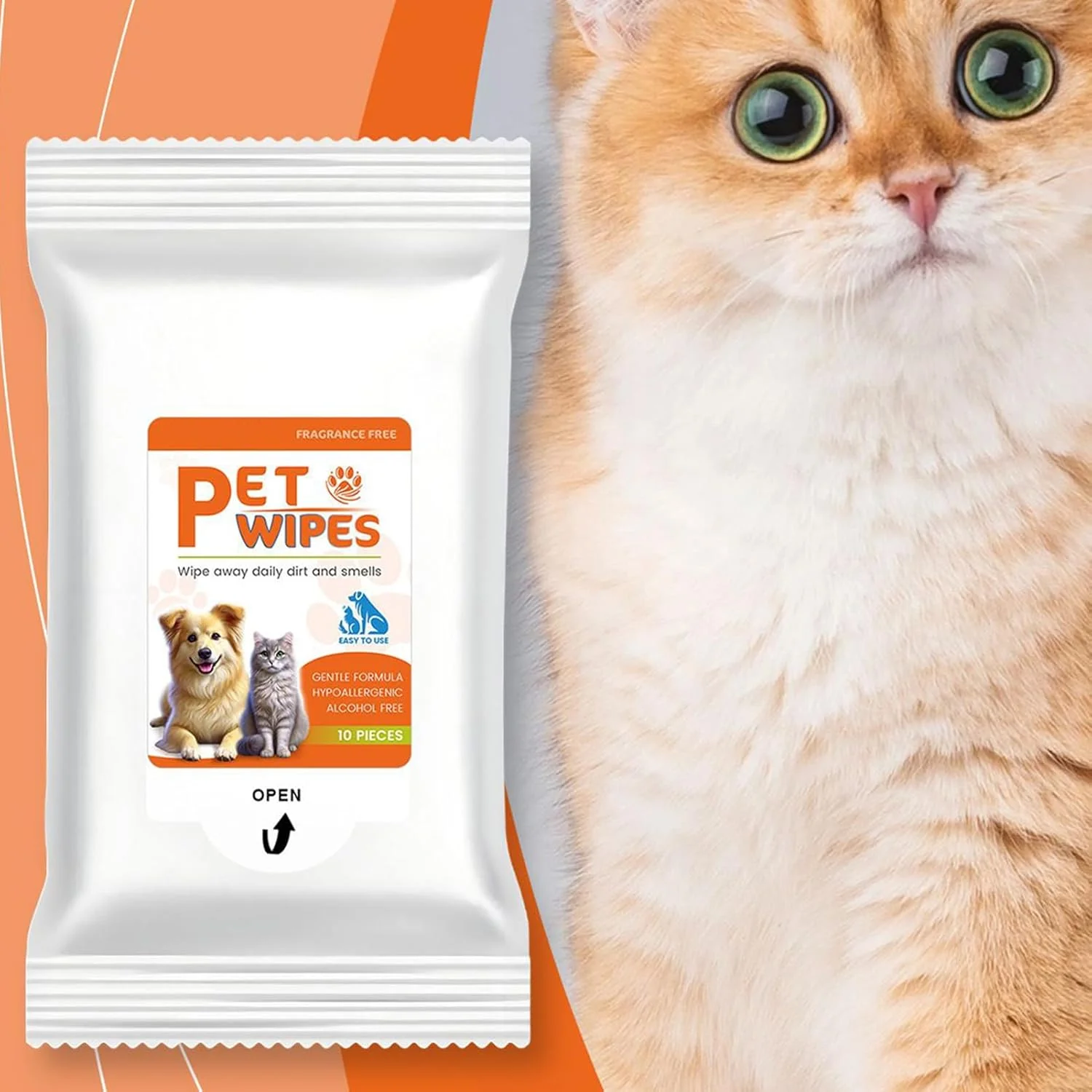 دستمال مرطوب پاک کننده لکه اشک سگ، دستمال مرطوب چشم حیوانات خانگی سازگار با پوست نرم - لوازم بهداشتی حیوانات خانگی برای نظافت، شستشو، تمیز کردن پنجه، حمام، بهداشت توله سگ و بچه گربه، دامپزشکی، داخل و خارج از خانه