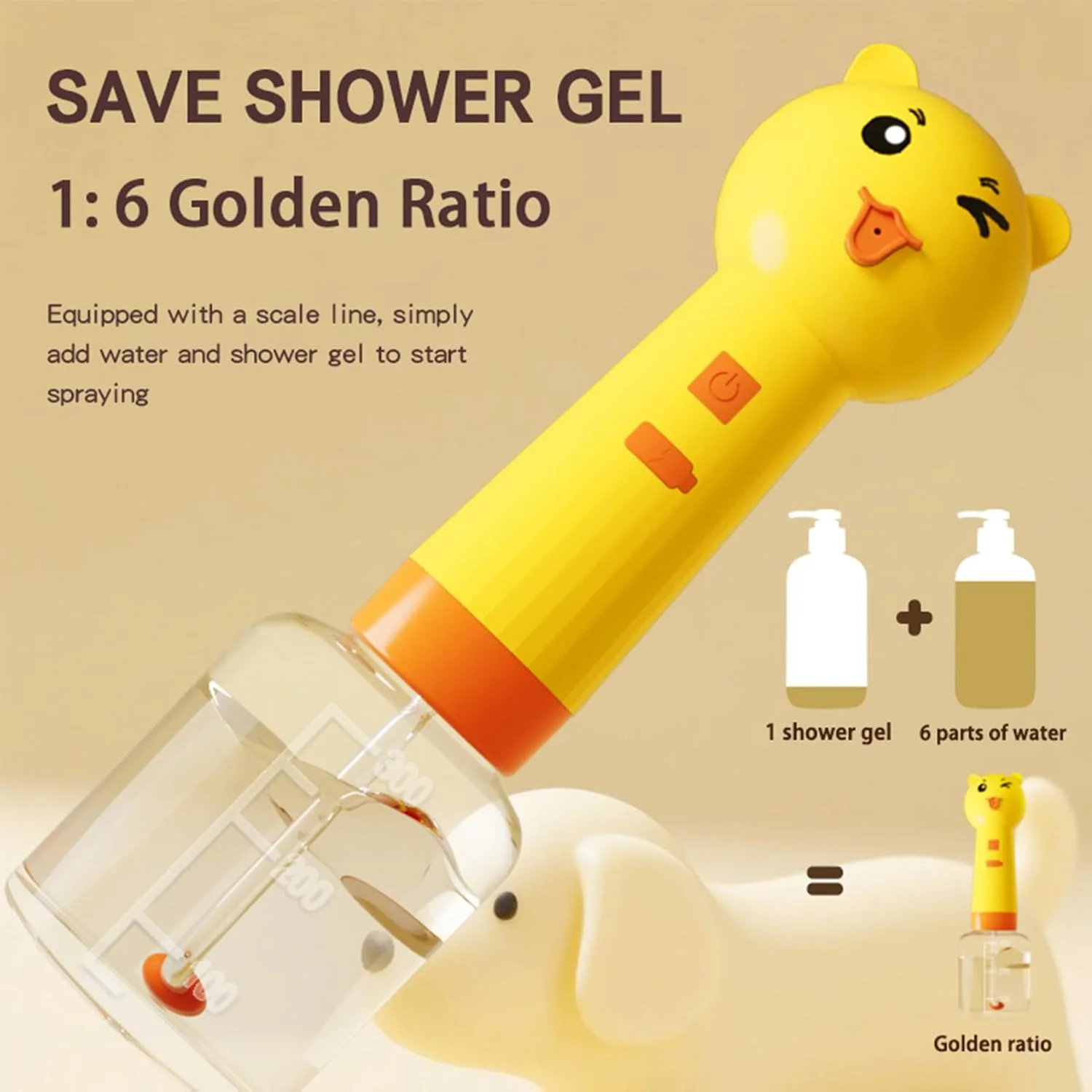 مخزن صابون فوم طرح خرس 350 میلی لیتر - مخزن شامپو برقی - اسپری فوم قابل حمل برای تمیز کردن سینک حمام، آشپزخانه، نظافت، توالت و حیوانات خانگی