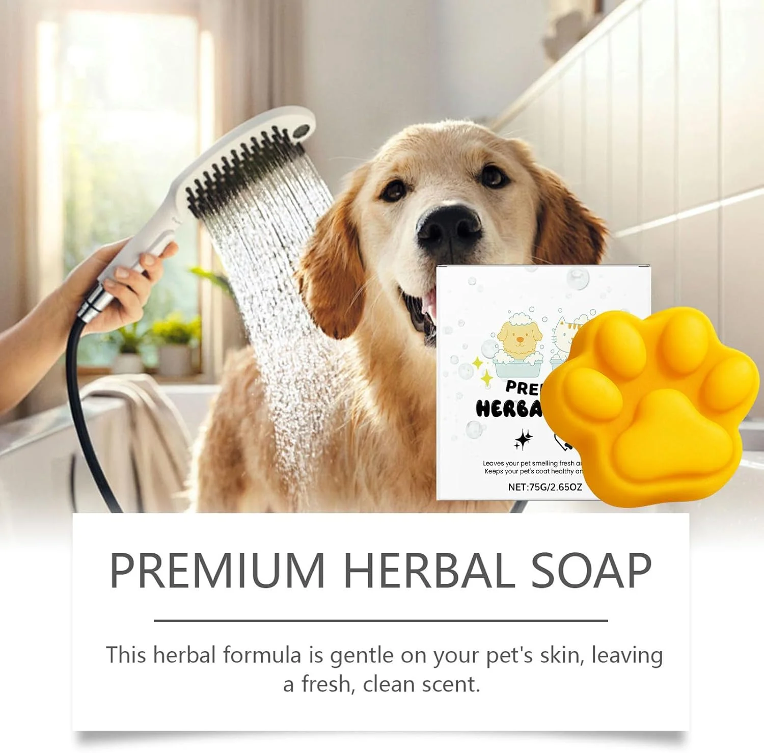 شامپو سگ، صابون سگ برای پوست حساس - نرم کننده با ماندگاری طولانی، پاک کننده برای حمام، ریزش مو، نظافت پوست، حیوانات خانگی، گربه، بچه گربه