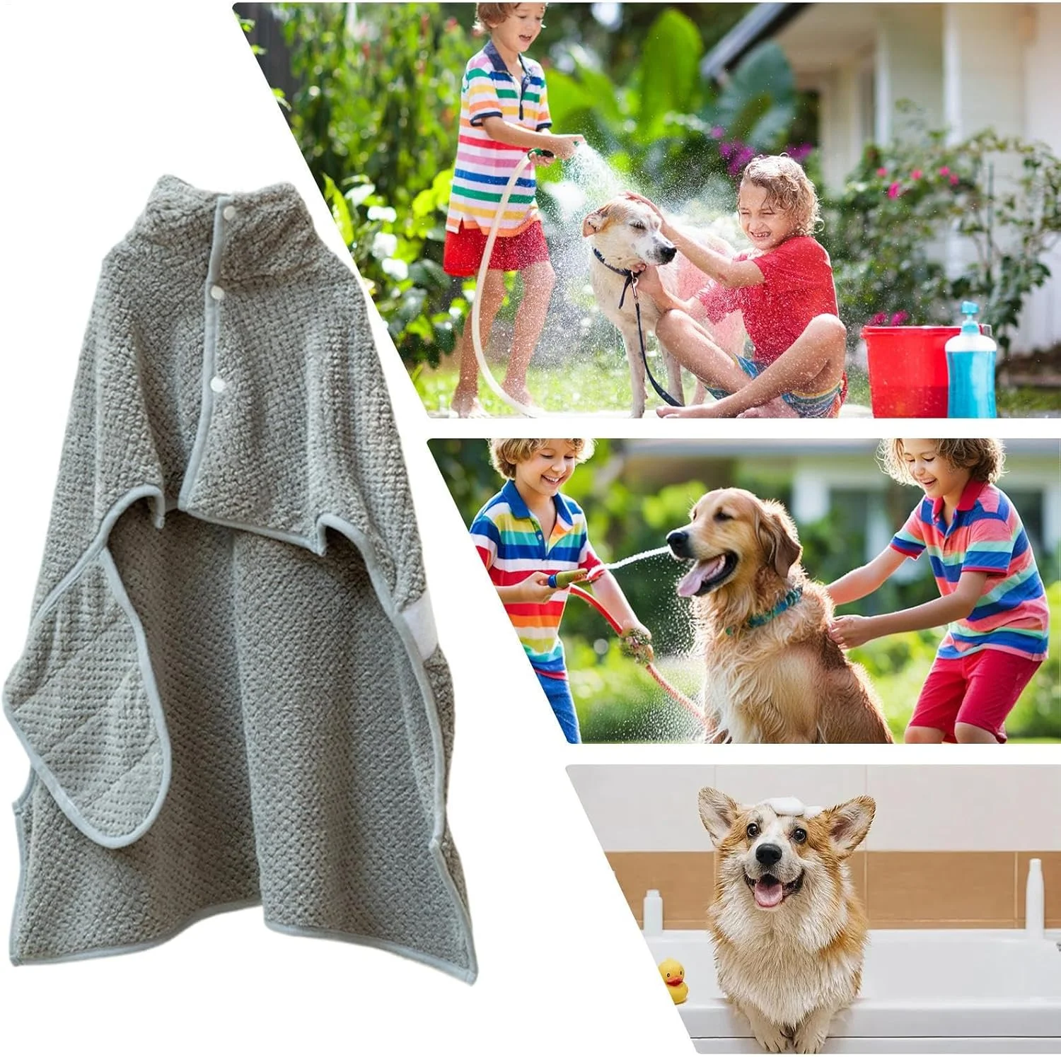 روپوش حمام سگ، کت حیوان خانگی سازگار با پوست | روپوش سگ برای بعد از حمام - مناسب برای توله سگ، بچه گربه، گربه، ساحل، استخر، خانه، مسافرت، حمام کردن، شنا روپوش حمام سگ، کت حیوان خانگی سازگار با پوست | روپوش سگ برای بعد از حمام - مناسب برای توله سگ، بچه گربه، گربه، ساحل، استخر، خانه، مسافرت، حمام کردن، شنا