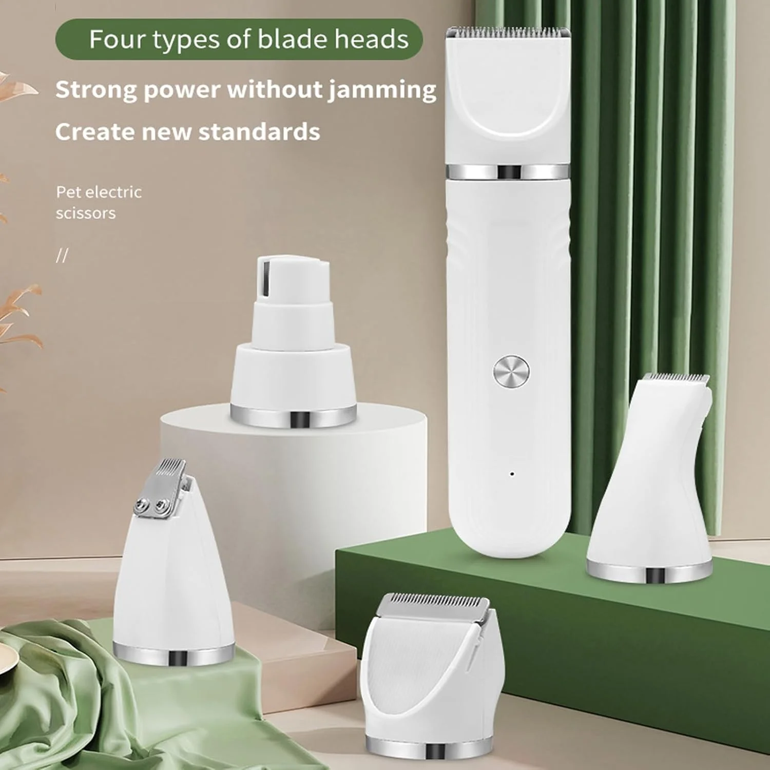 ست پیرایش سگ - ماشین اصلاح 4 در 1 سگ برای پیرایش - ابزار برقی حرفه ای قیچی شارژی برای حمام توله سگ گربه خانگی در فضای داخلی ست پیرایش سگ - ماشین اصلاح 4 در 1 سگ برای پیرایش - ابزار برقی حرفه ای قیچی شارژی برای حمام توله سگ گربه خانگی در فضای داخلی