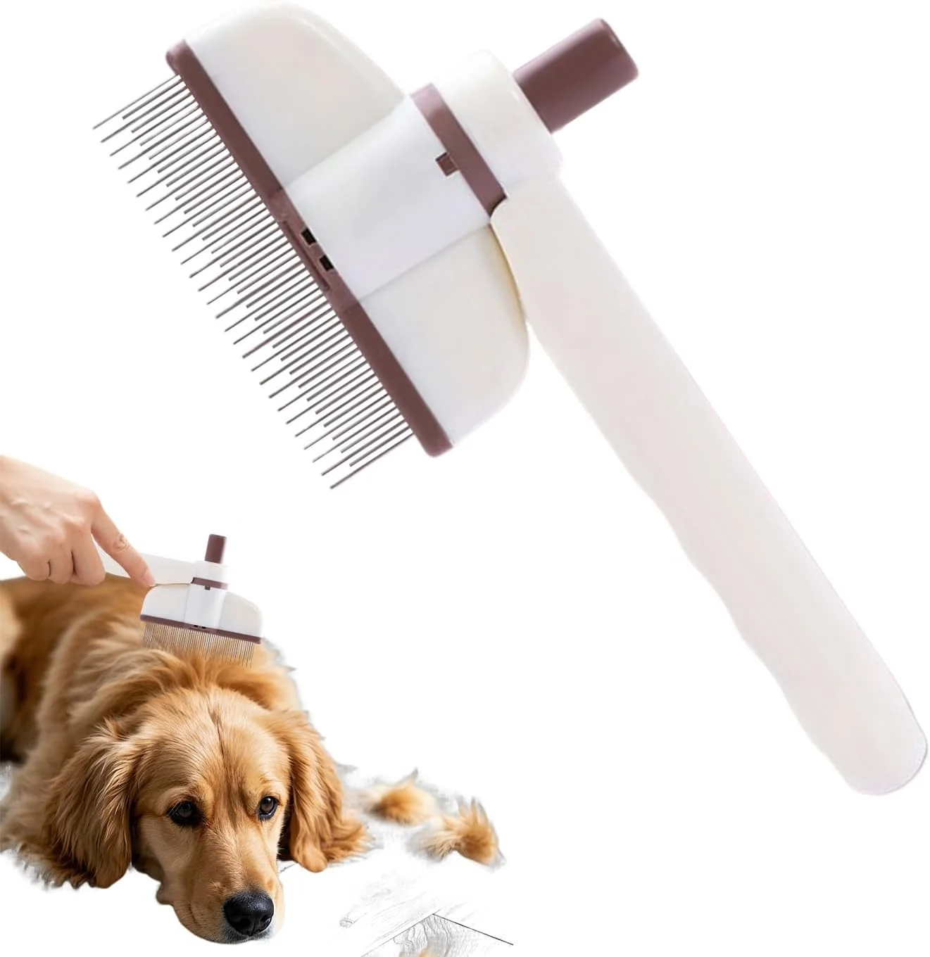 شانه گربه - شانه موی گربه چرخشی - برس حیوانات خانگی دندانه ریز حرفه ای برای مراقبت از فصل ریزش موی بچه گربه، توله سگ و خرگوش در داخل خانه شانه گربه - شانه موی گربه چرخشی - برس حیوانات خانگی دندانه ریز حرفه ای برای مراقبت از فصل ریزش موی بچه گربه، توله سگ و خرگوش در داخل خانه