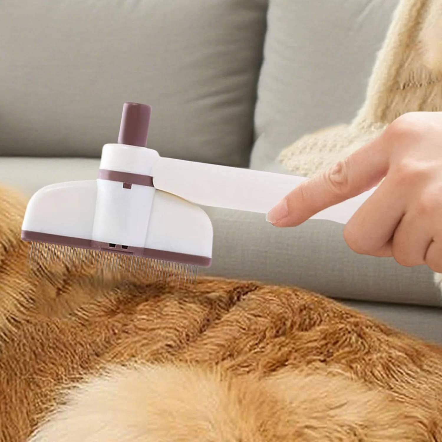 شانه گربه - شانه موی گربه چرخشی - برس حیوانات خانگی دندانه ریز حرفه ای برای مراقبت از فصل ریزش موی بچه گربه، توله سگ و خرگوش در داخل خانه شانه گربه - شانه موی گربه چرخشی - برس حیوانات خانگی دندانه ریز حرفه ای برای مراقبت از فصل ریزش موی بچه گربه، توله سگ و خرگوش در داخل خانه