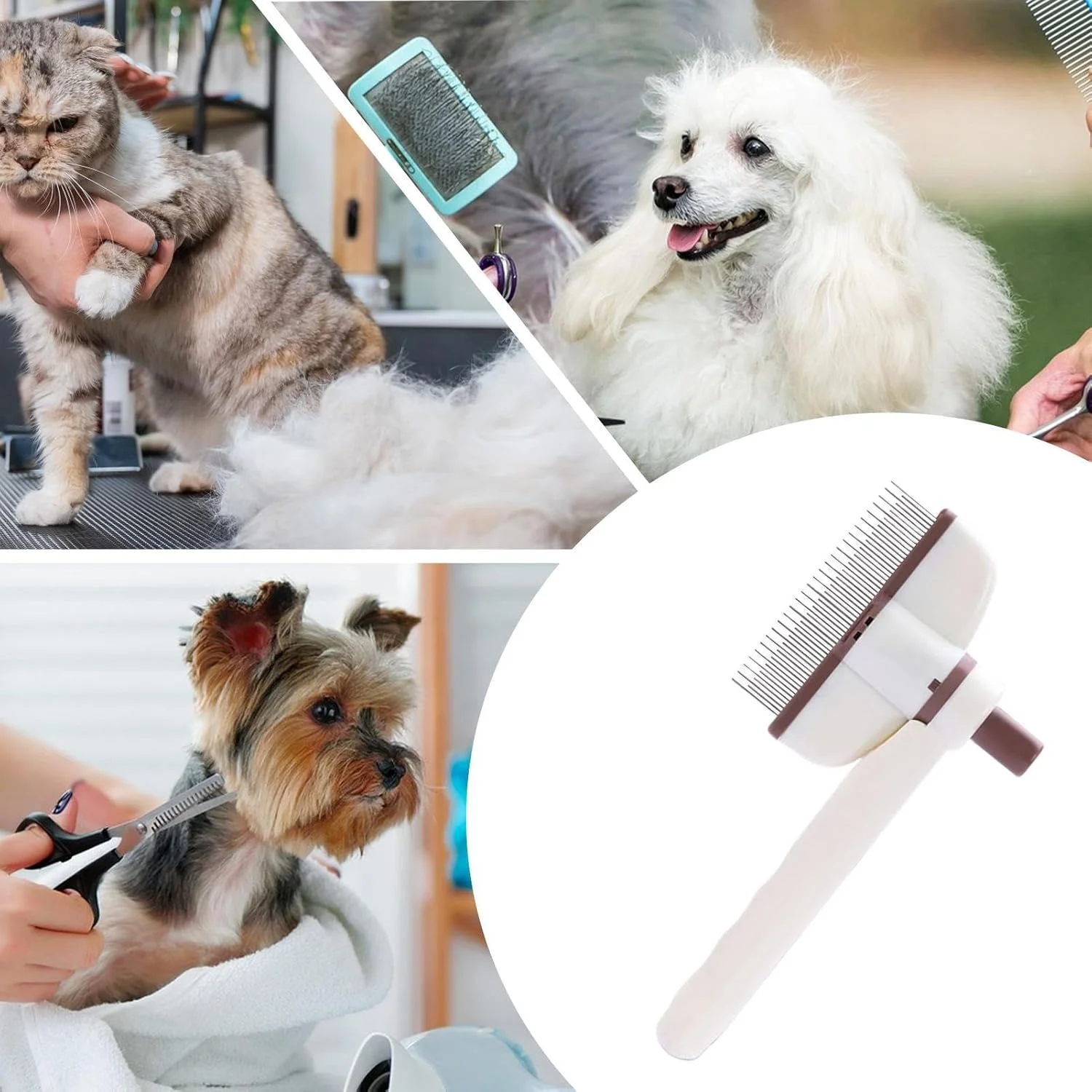 شانه گربه - شانه موی گربه چرخشی - برس حیوانات خانگی دندانه ریز حرفه ای برای مراقبت از فصل ریزش موی بچه گربه، توله سگ و خرگوش در داخل خانه شانه گربه - شانه موی گربه چرخشی - برس حیوانات خانگی دندانه ریز حرفه ای برای مراقبت از فصل ریزش موی بچه گربه، توله سگ و خرگوش در داخل خانه