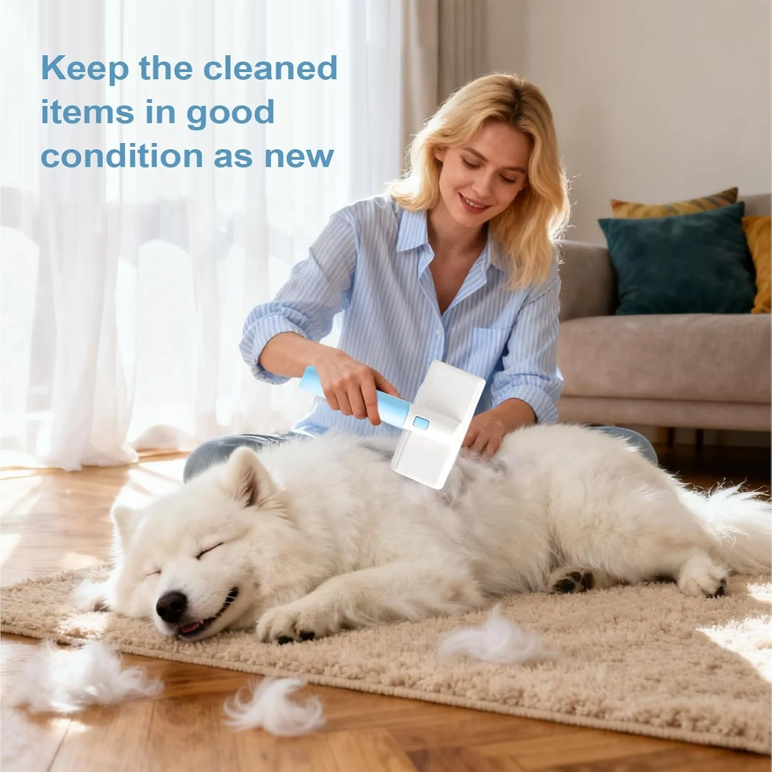 از بین برنده موی حیوانات خانگی | ابزار پرزگیر با دسته جداشدنی - برس پرزگیر - برای مبلمان سگ و گربه، مبل، فرش، پتو، پرده - بالش از بین برنده موی حیوانات خانگی | ابزار پرزگیر با دسته جداشدنی - برس پرزگیر - برای مبلمان سگ و گربه، مبل، فرش، پتو، پرده - بالش