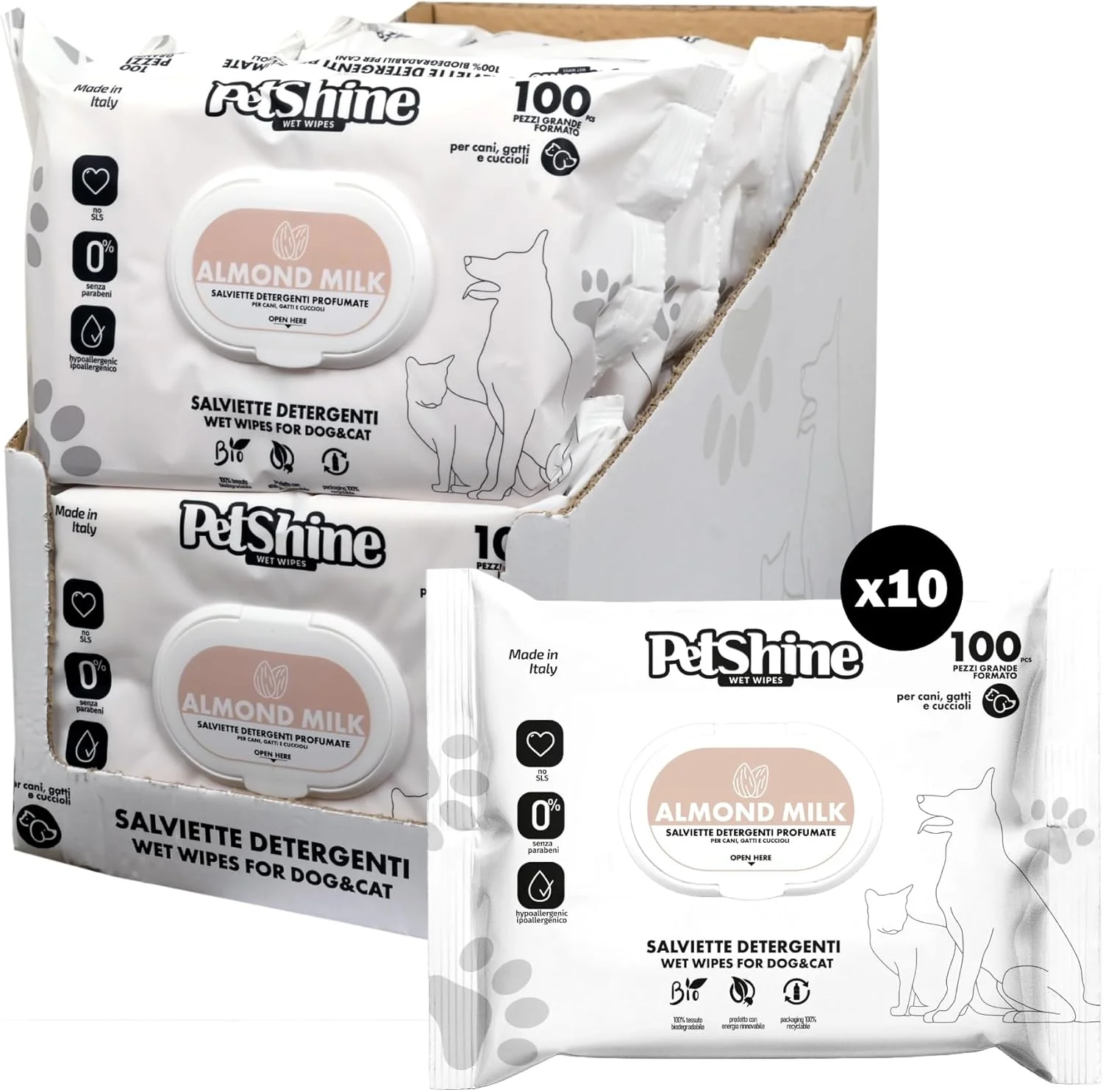 دستمال مرطوب سگ و گربه پت شاین 100 عددی 30x20 سانتی متر رایحه شیر بادام بسته 10 عددی دستمال مرطوب سگ و گربه پت شاین 100 عددی 30x20 سانتی متر رایحه شیر بادام بسته 10 عددی