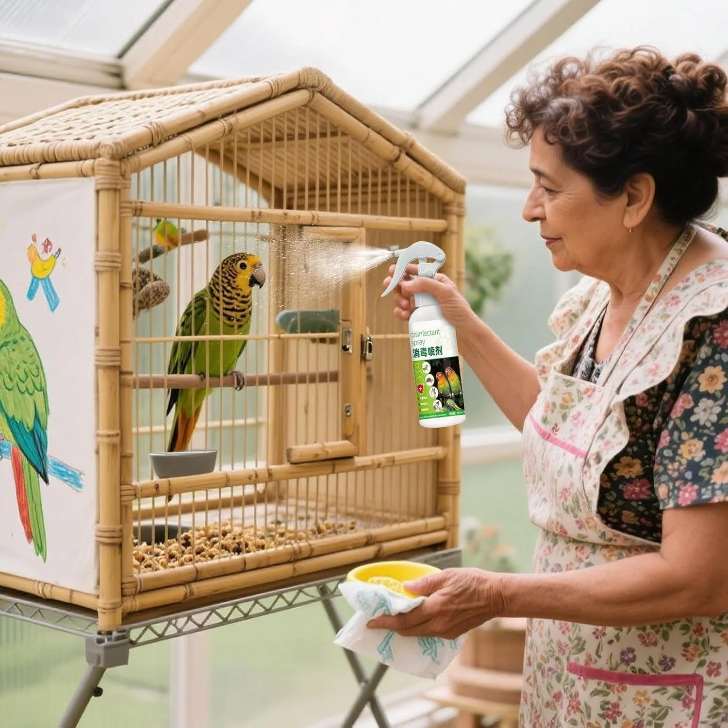 اسپری حیوانات خانگی - از بین برنده بوی بد قفس 200 میلی لیتری، خوشبو کننده ملایم مناطق حیوانات خانگی برای بچه گربه، عروس هلندی، قفس طوطی، نشیمنگاه، فرش، کف، ادرار، بوی پی پی، ظرف غذا و کاسه آب