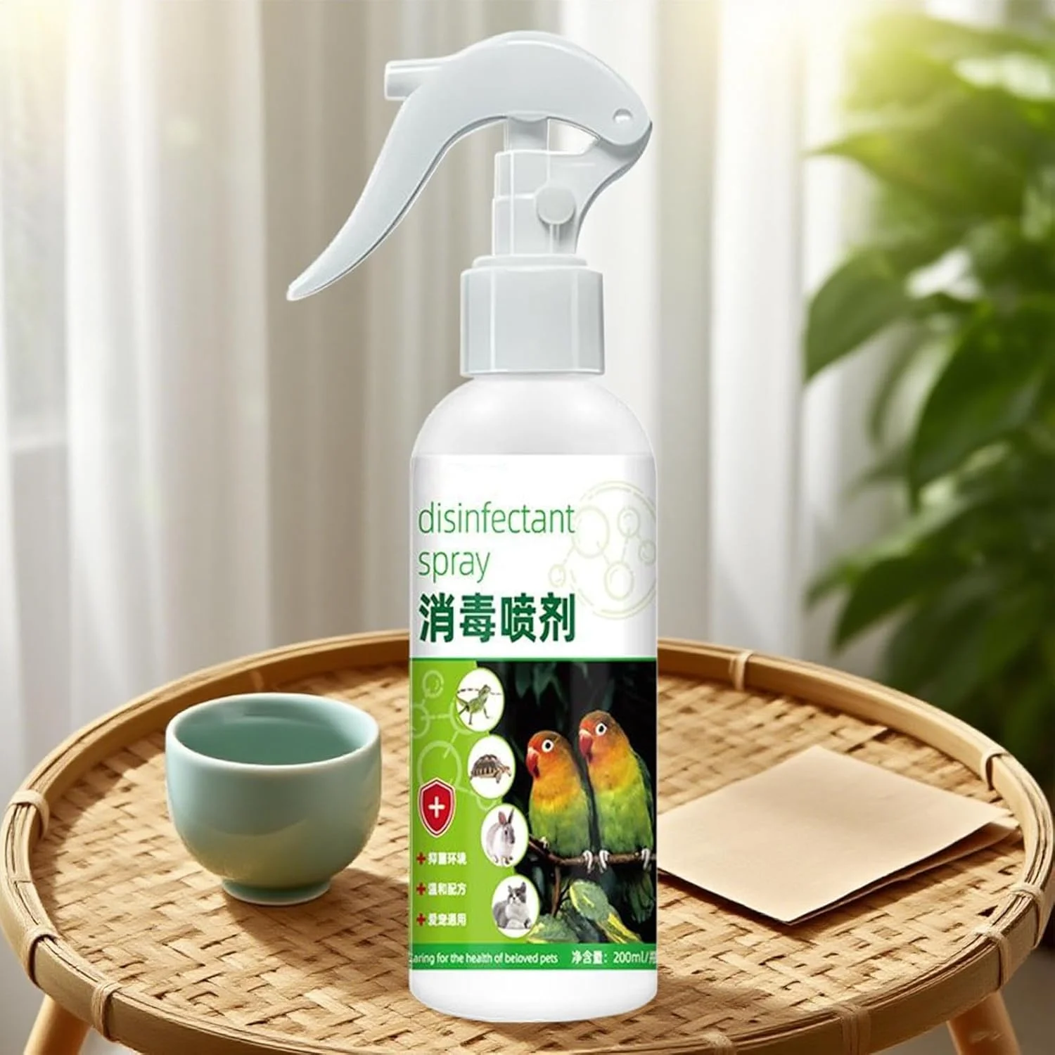 اسپری حیوانات خانگی - از بین برنده بوی بد قفس 200 میلی لیتری، خوشبو کننده ملایم مناطق حیوانات خانگی برای بچه گربه، عروس هلندی، قفس طوطی، نشیمنگاه، فرش، کف، ادرار، بوی پی پی، ظرف غذا و کاسه آب