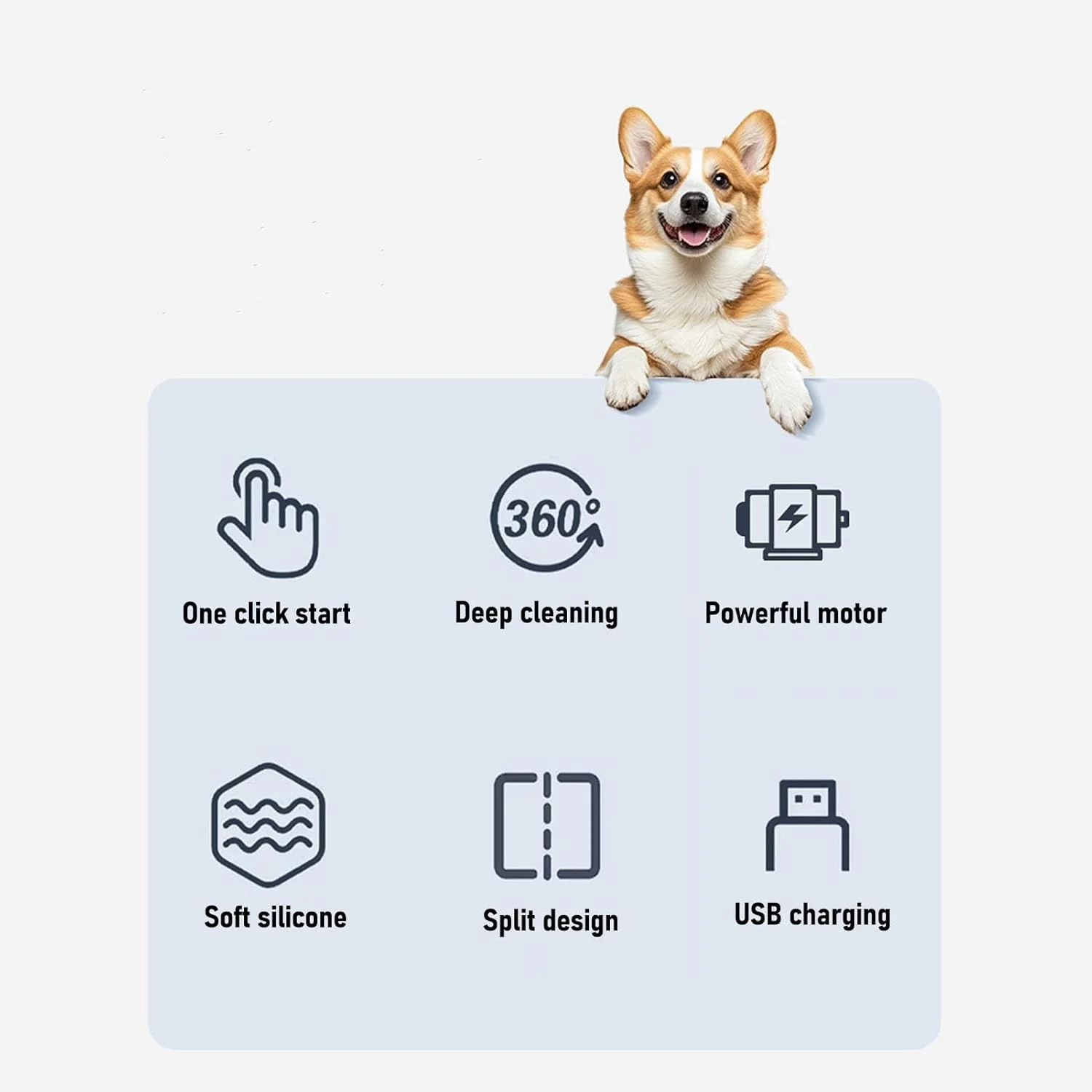 فاکت تمیز کننده پنجه سگ، دستگاه شستشوی پنجه های گلی برقی اتوماتیک قابل حمل با برس های نرم، فنجان تمیز کننده پنجه حیوانات خانگی با قابلیت شارژ USB و استفاده آسان برای سگ ها و گربه های کوچک تا متوسط (آبی)