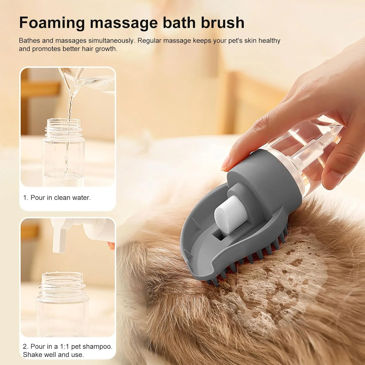 برس حمام سگ، لوازم حمام ارگونومیک با پخش کننده صابون، شانه تمیز کننده موی توله سگ، برای حمام کردن، نظافت، ریزش مو، مناسب سگ و گربه برس حمام سگ، لوازم حمام ارگونومیک با پخش کننده صابون، شانه تمیز کننده موی توله سگ، برای حمام کردن، نظافت، ریزش مو، مناسب سگ و گربه