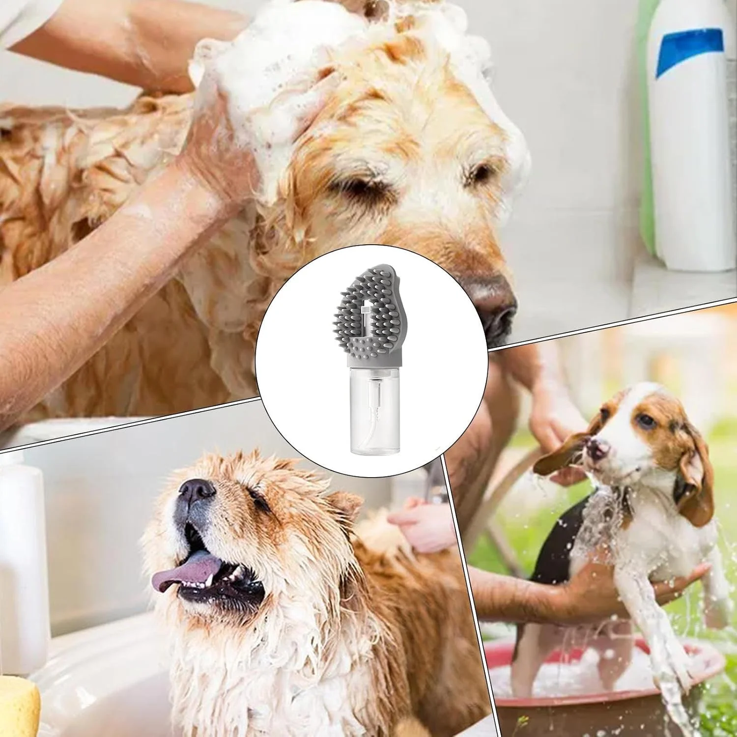 برس حمام سگ، لوازم حمام ارگونومیک با پخش کننده صابون، شانه تمیز کننده موی توله سگ، برای حمام کردن، نظافت، ریزش مو، مناسب سگ و گربه برس حمام سگ، لوازم حمام ارگونومیک با پخش کننده صابون، شانه تمیز کننده موی توله سگ، برای حمام کردن، نظافت، ریزش مو، مناسب سگ و گربه