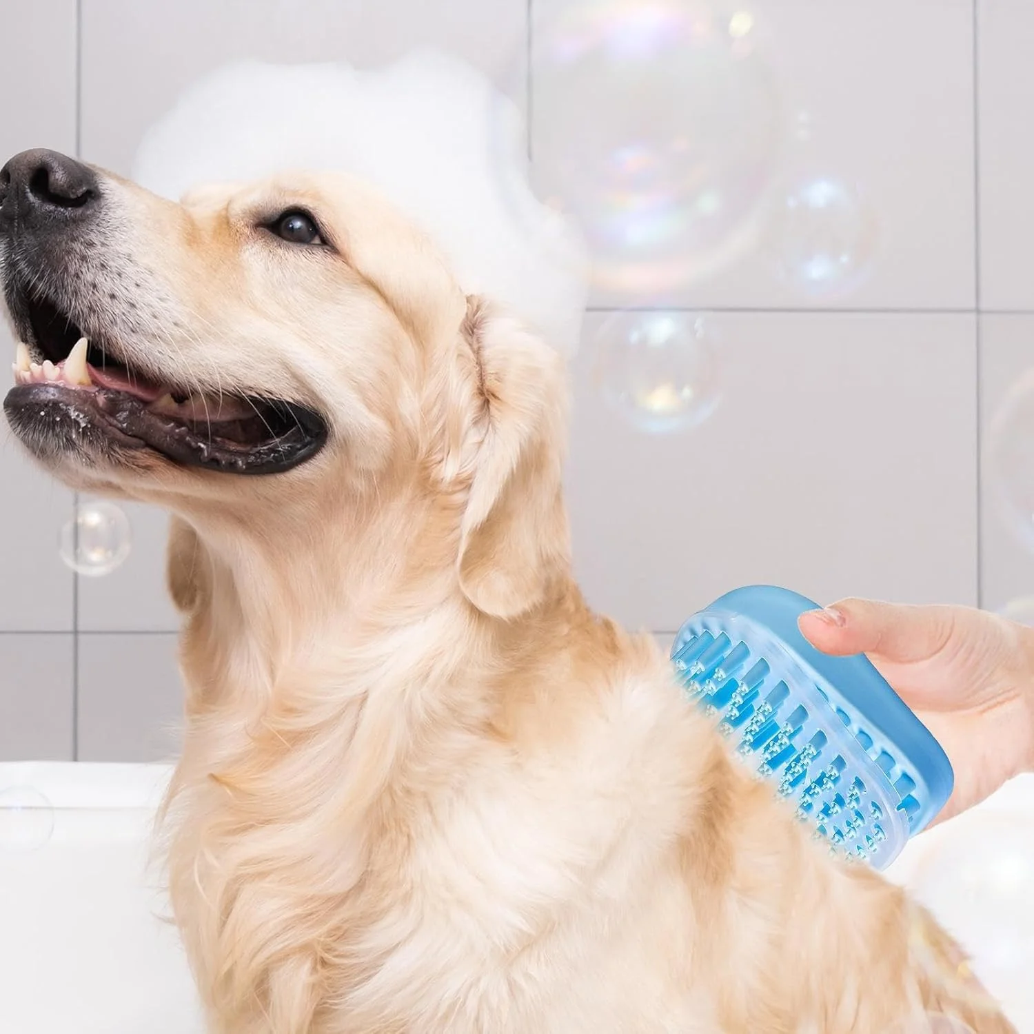 برس حیوانات خانگی، برس ماساژ حمام و نظافت حیوانات خانگی - شانه ارگونومیک تمیز کننده سیلیکونی نرم برای مراقبت روزانه، نظافت خانگی، مسافرت، شستشو، حمام در فضای باز و آرامش