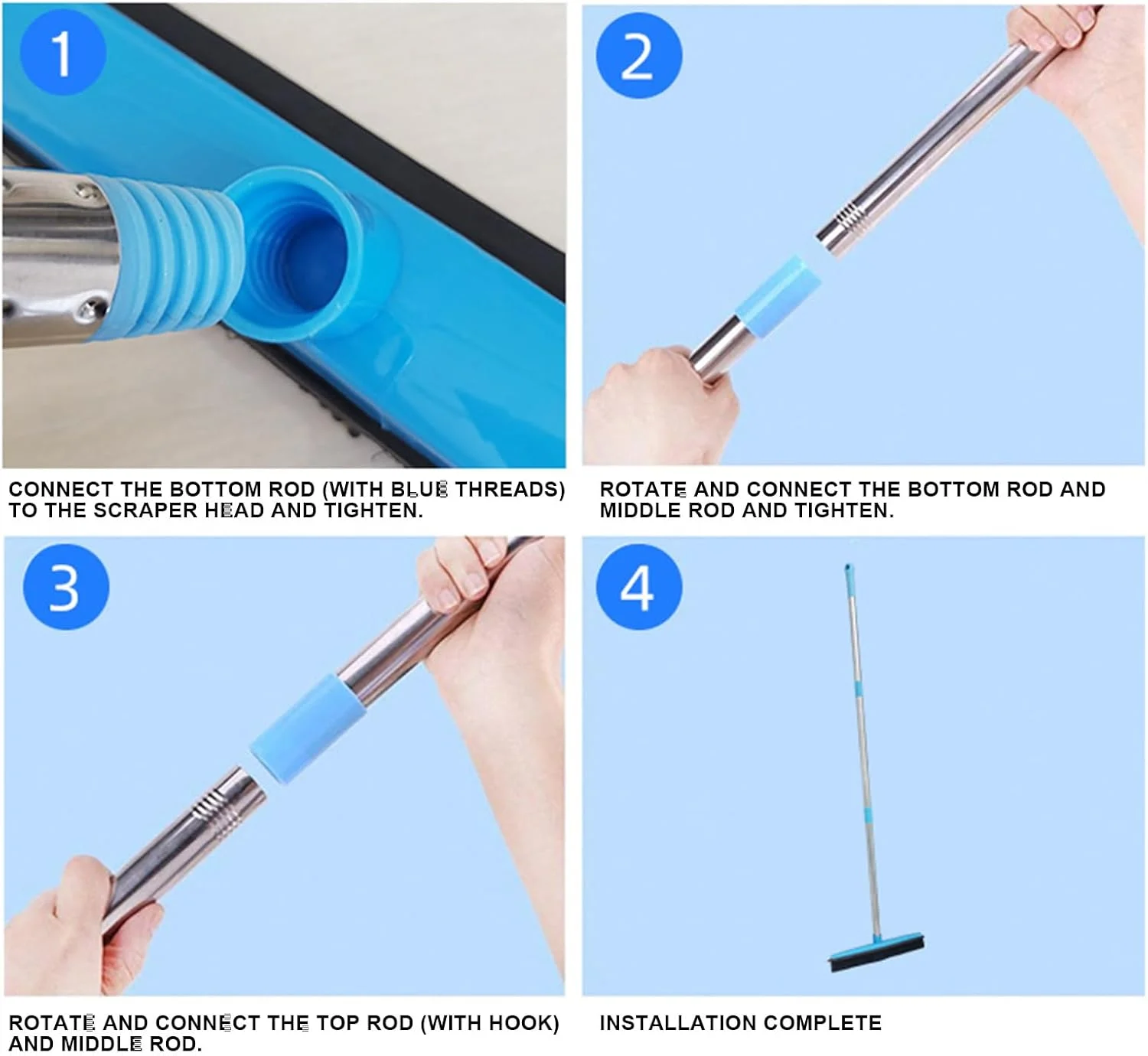 جارو موی سگ، چنگک موی فرش دسته بلند | اسکرابر سنگین و ارگونومیک برای ابزار نظافت منزل، خوابگاه، خانه، فضای باز، فضای داخلی، کلاس درس، آشپزخانه