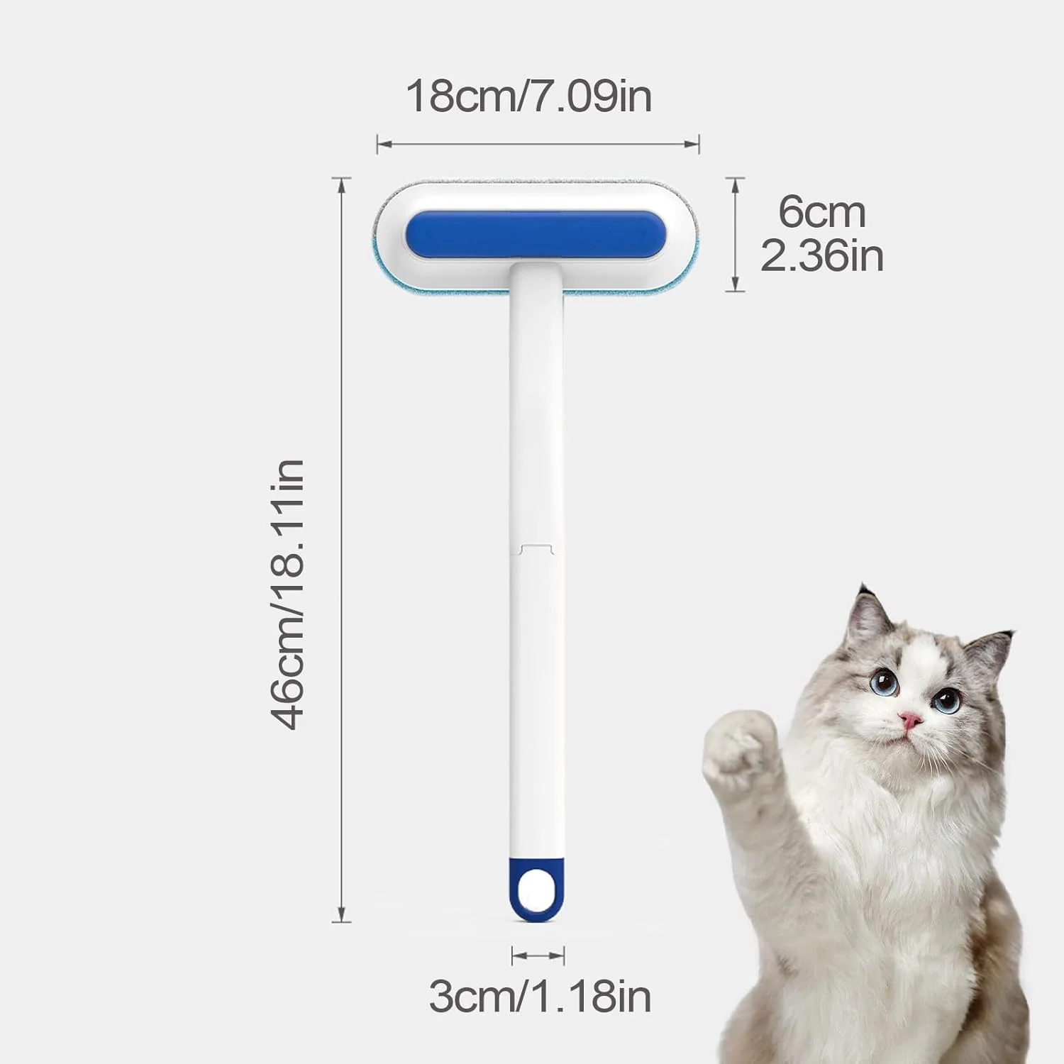 برس موی گربه برای مبلمان، جاروی چند منظوره دسته بلند برای از بین بردن موی حیوانات خانگی، پاک کننده پرز قابل استفاده مجدد برای مبل، کاشی، ملحفه، پنجره، فرش، اتاق نشیمن، اتاق خواب، خانه