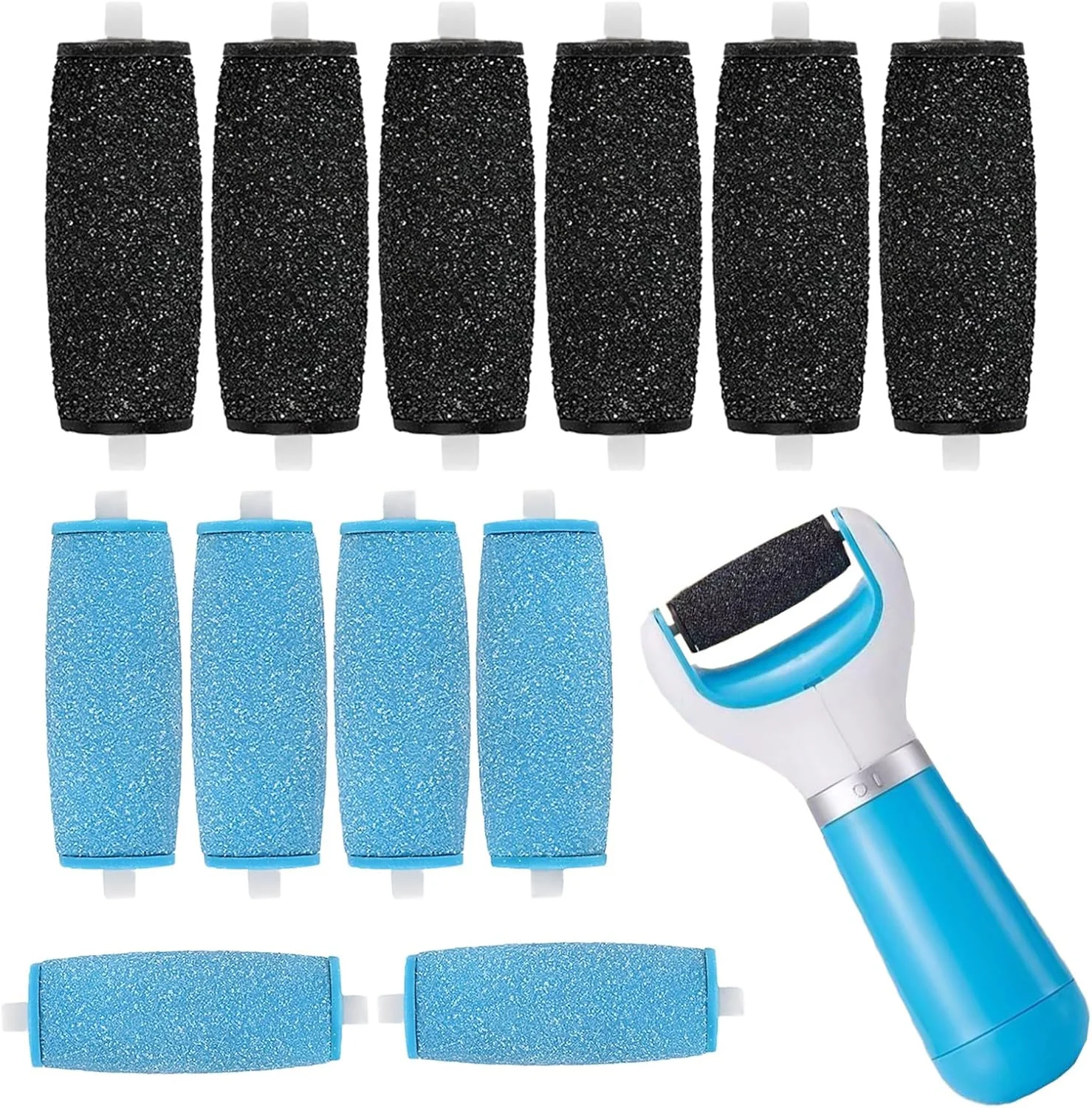 غلتک های جایگزین یسیمولا 12 عددی با 2 نوع زبری سازگار با Scholl Velvet Smooth، غلتک یدکی برای سنگ پای برقی برای پدیکور پا غلتک های جایگزین یسیمولا 12 عددی با 2 نوع زبری سازگار با Scholl Velvet Smooth، غلتک یدکی برای سنگ پای برقی برای پدیکور پا