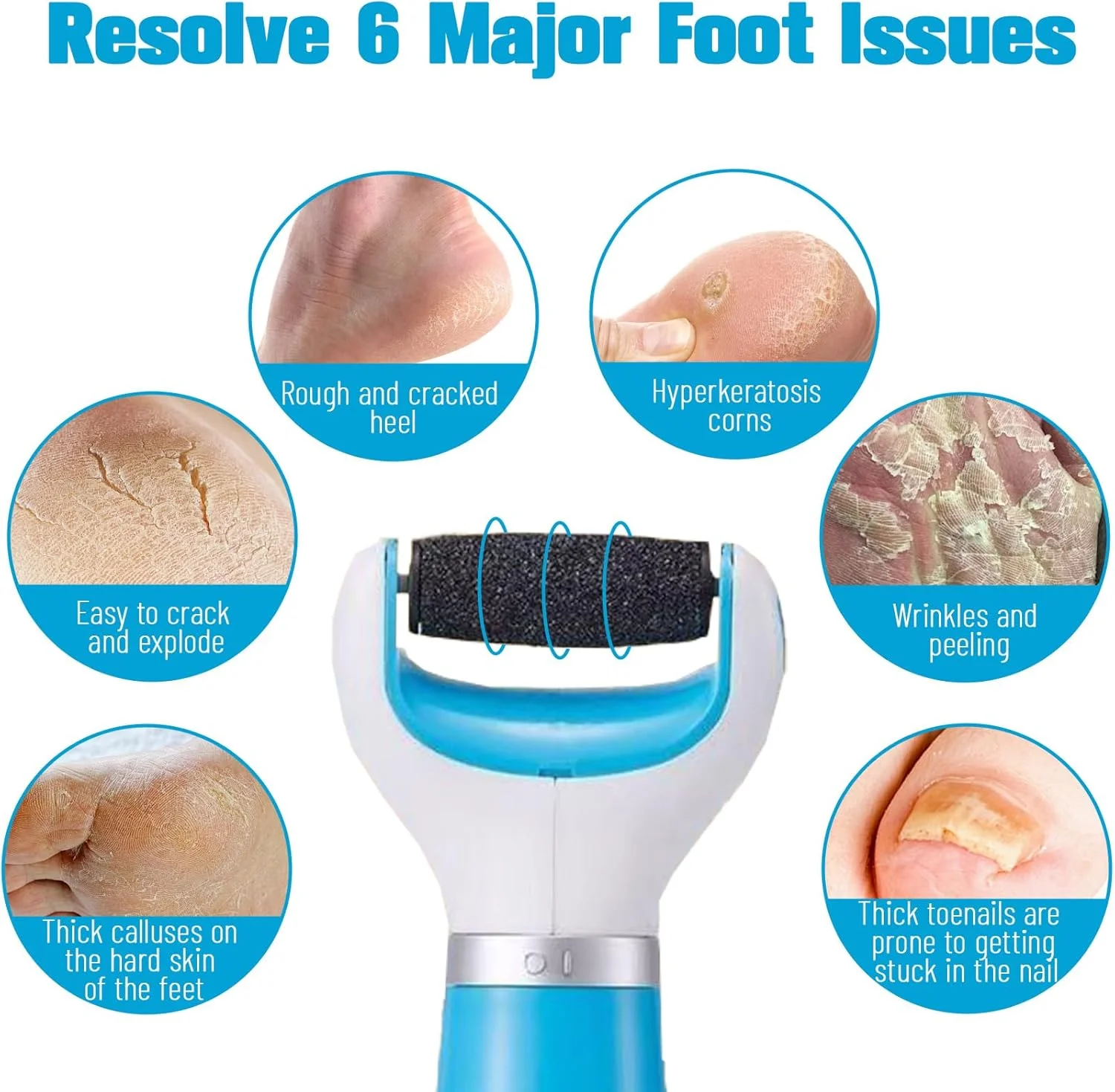 غلتک های جایگزین یسیمولا 12 عددی با 2 نوع زبری سازگار با Scholl Velvet Smooth، غلتک یدکی برای سنگ پای برقی برای پدیکور پا