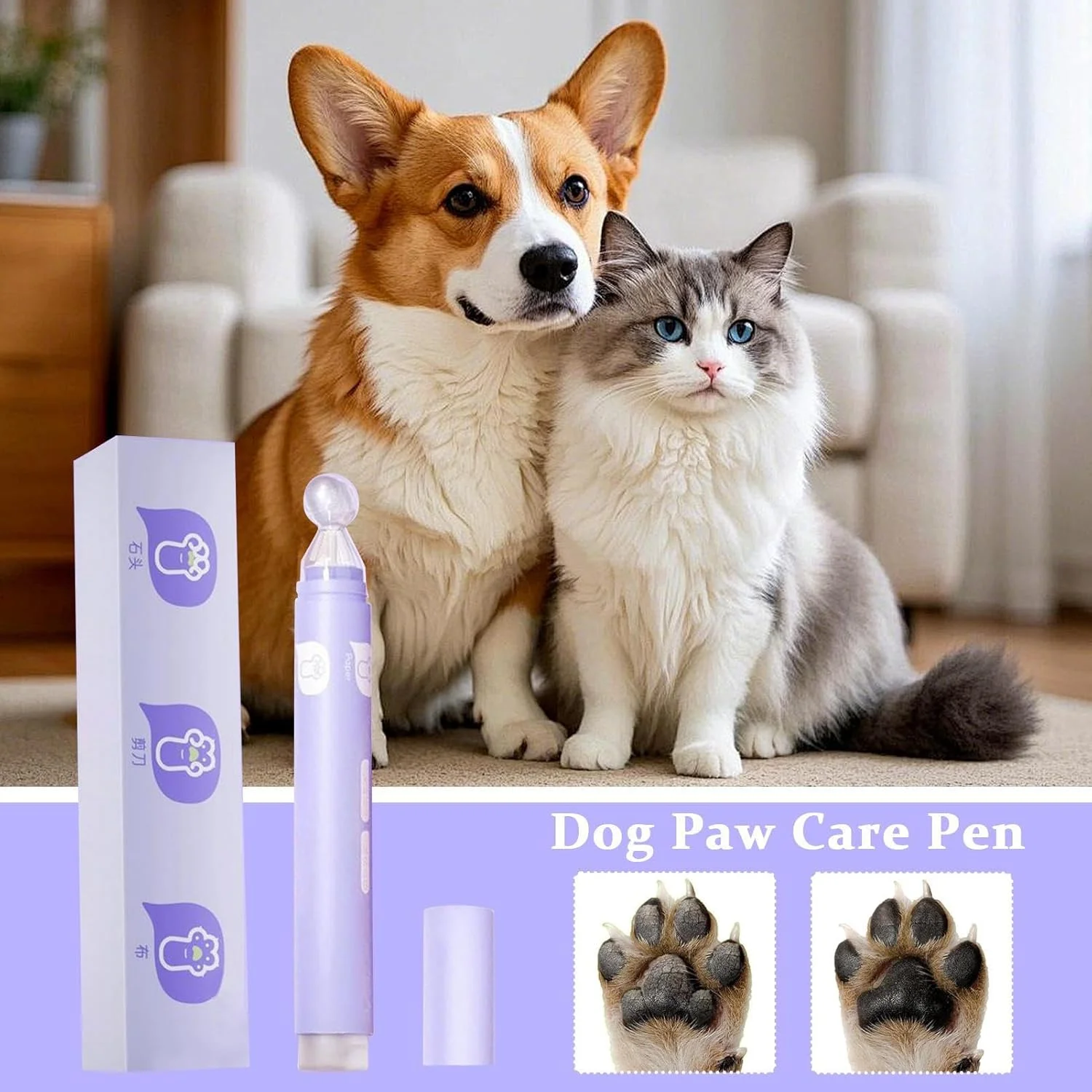 قلم بالم پنجه گربه - بالم مغذی پای سگ برای پنجه ها | لوسیون 7.5 گرمی با جذب سریع و ضد نشت، راه حل مراقبت از پوست برای حیوانات نژاد کوچک، متوسط و بزرگ