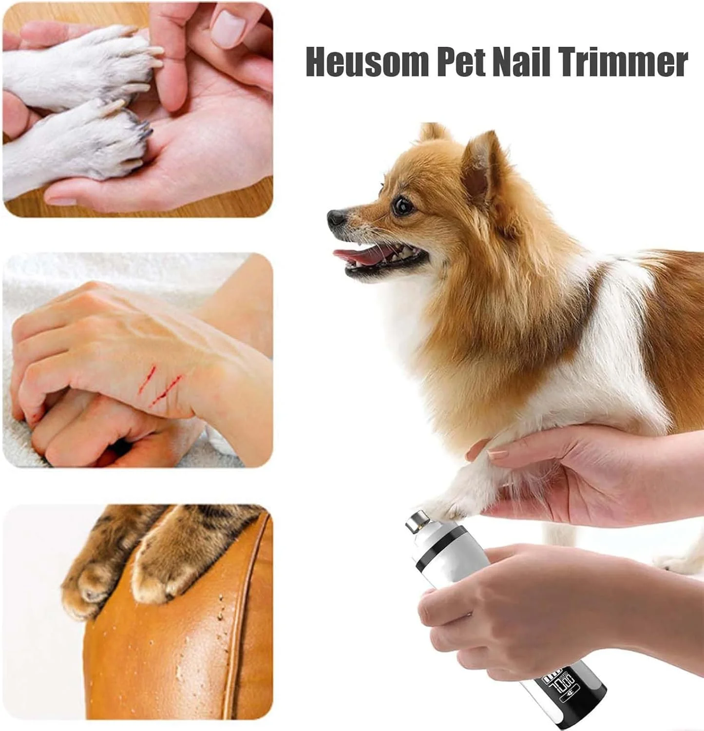 سوهان ناخن سگ بی صدا با 3 سرعت، ابزار برقی سوهان ناخن حیوانات خانگی | ابزار اصلاح ناخن سگ با چراغ LED برای پدیکور و مانیکور ناخن توله سگ، بچه گربه، گربه در خانه سوهان ناخن سگ بی صدا با 3 سرعت، ابزار برقی سوهان ناخن حیوانات خانگی | ابزار اصلاح ناخن سگ با چراغ LED برای پدیکور و مانیکور ناخن توله سگ، بچه گربه، گربه در خانه