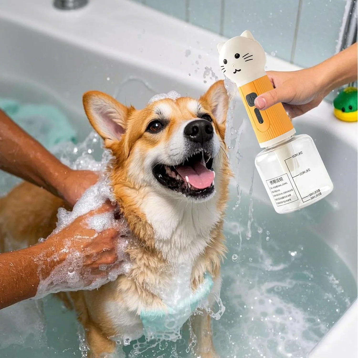 دیسپنسر صابون سگ - فوم ساز شامپو سر گربه، اسپری حمام برای مسافرت در فضای باز، خانه، سالن، توالت، حیاط خلوت، آشپزخانه