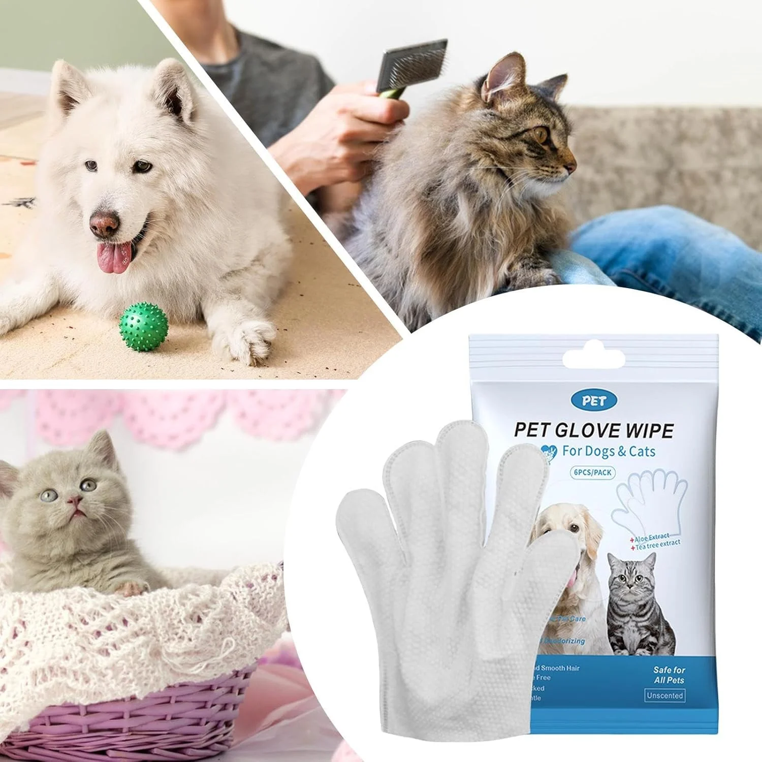 دستکش های تمیز کننده سگ | دستکش شستشو برای بچه گربه، دستکش های تمیز کننده حیوانات خانگی قابل حمل برای داخل خانه، لباسشویی، مسافرت، حمام، فضای باز، نظافت