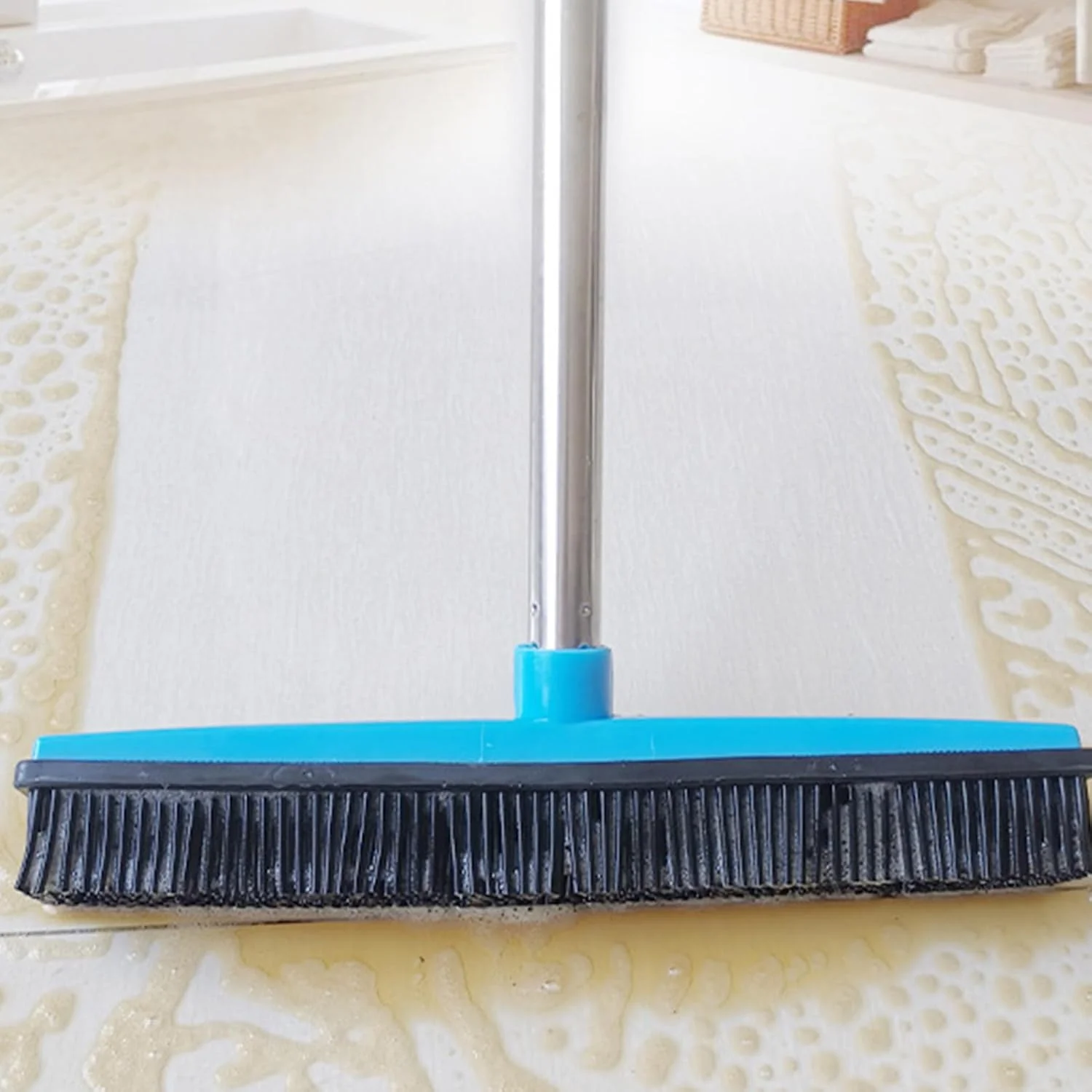 جارو موی حیوانات خانگی برای فرش، جارو حذف مو با دسته بلند - چنگک ارگونومیک و خراشنده بادوام برای ابزار تمیز کردن منزل، خوابگاه، خانه، فضای باز، فضای داخلی، کلاس درس، آشپزخانه