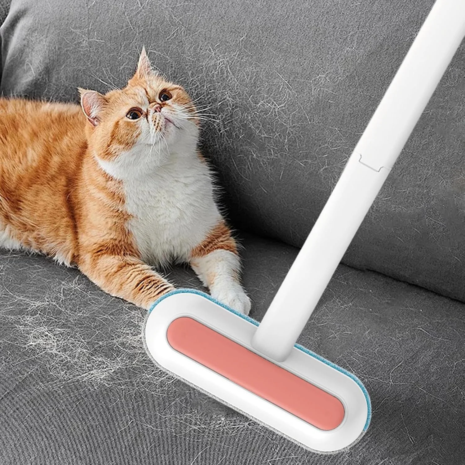 برس موی حیوانات خانگی، کاردک فرش دسته بلند چند منظوره - شانه لایه بردار فرش قابل استفاده مجدد برای فرش، پنجره، لباس، مبلمان، مبل، اتاق نشیمن برس موی حیوانات خانگی، کاردک فرش دسته بلند چند منظوره - شانه لایه بردار فرش قابل استفاده مجدد برای فرش، پنجره، لباس، مبلمان، مبل، اتاق نشیمن